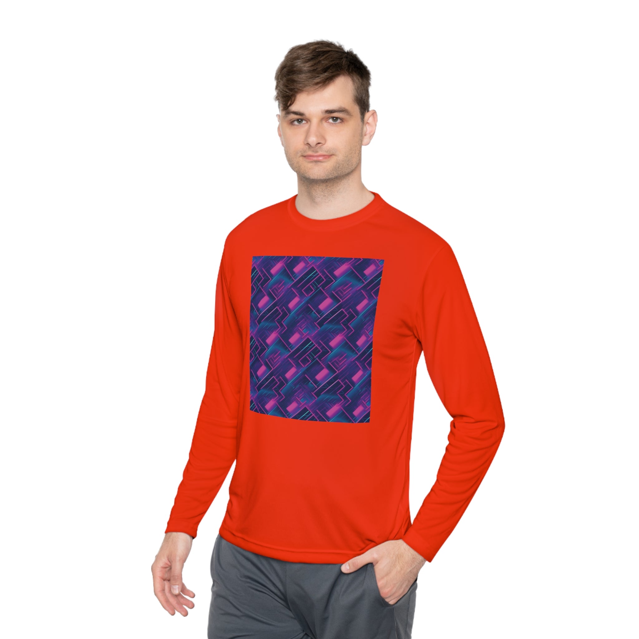 Unisex Lightweight Long Sleeve Tee (AOP) - Abstract Designs 04