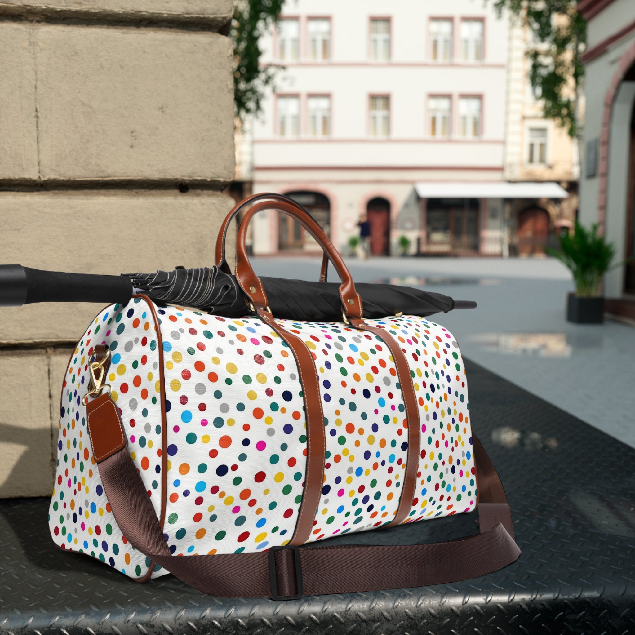 Waterproof Travel Bag (AOP) - Polka Dots Design 04