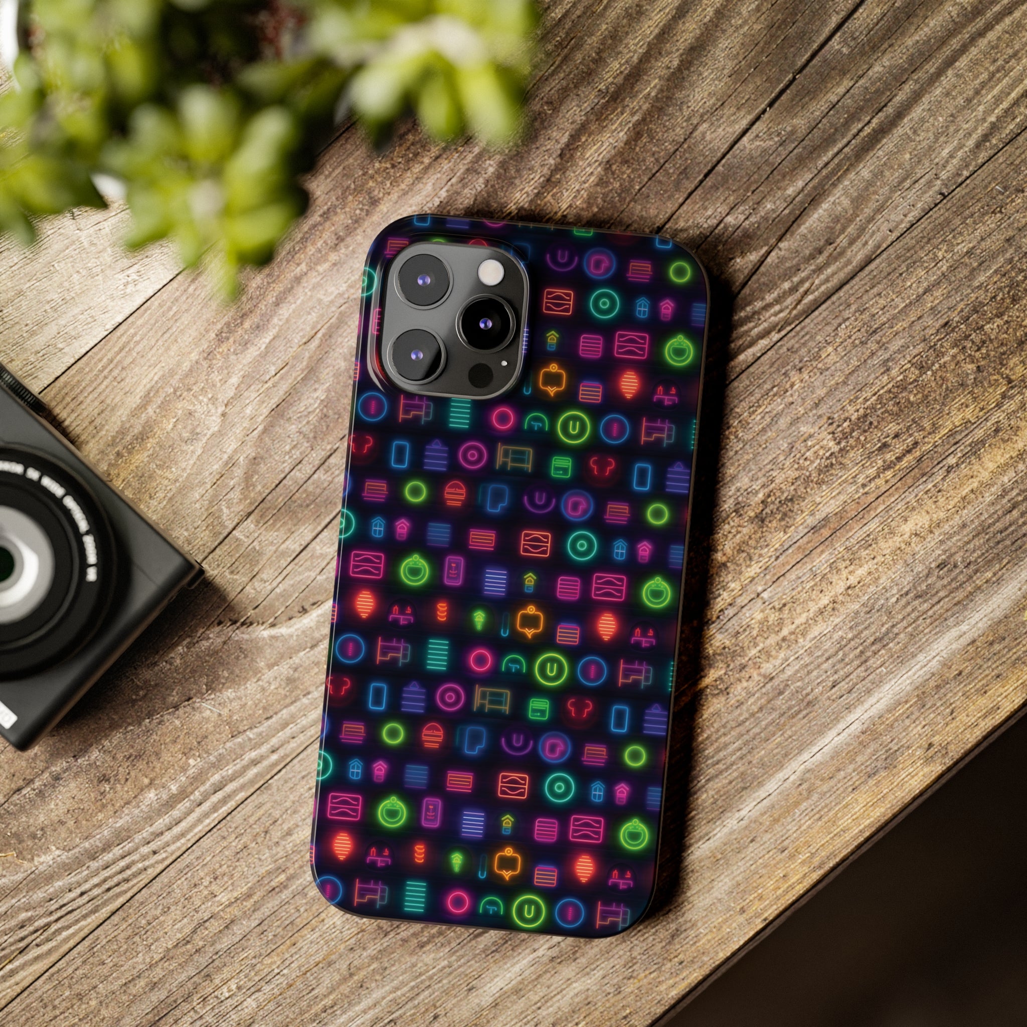 Slim Phone Cases (AOP) - Seamless Neon Designs 02