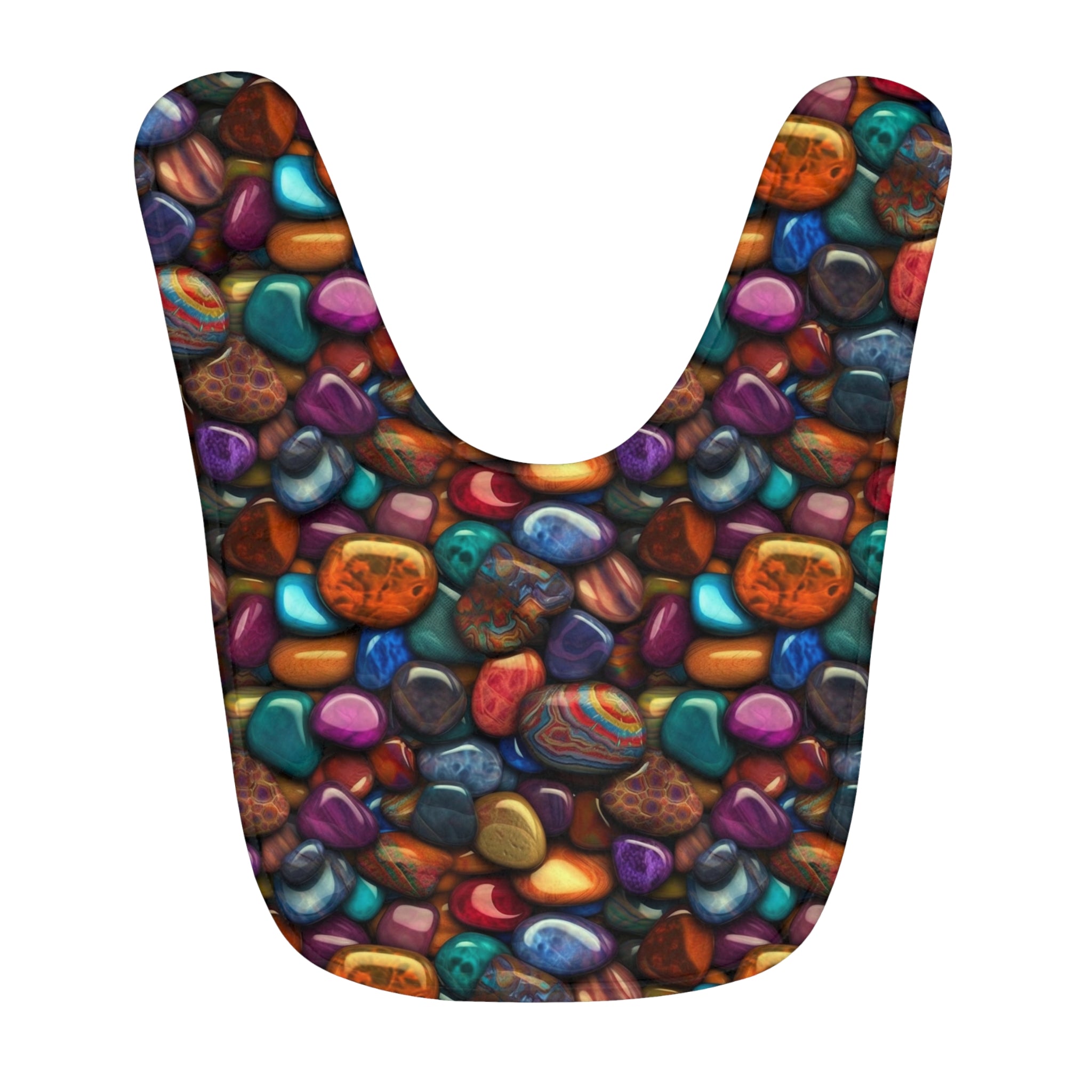 Fleece Baby Bib (AOP) - Seamless Rocks Design 07