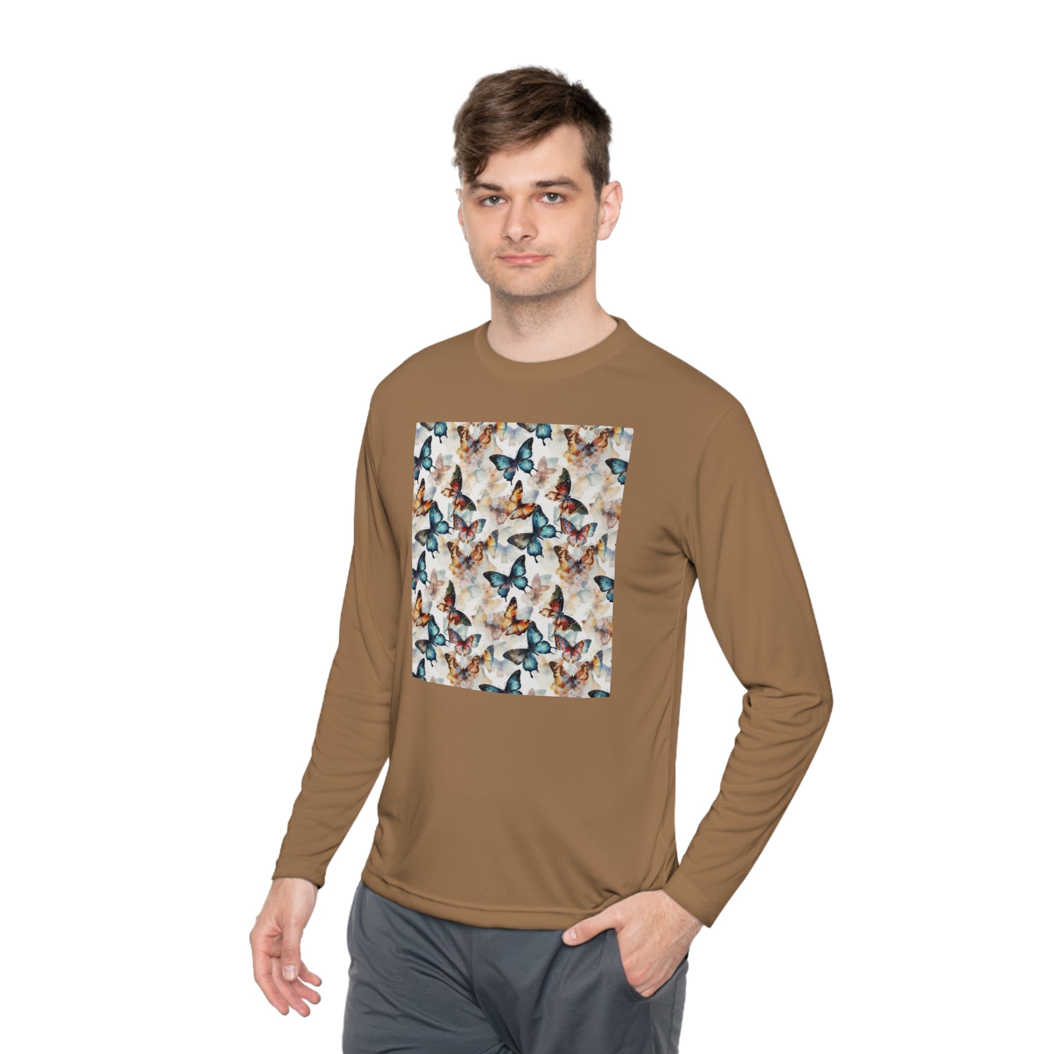 Unisex Lightweight Long Sleeve Tee (AOP) - Abstract Designs 08