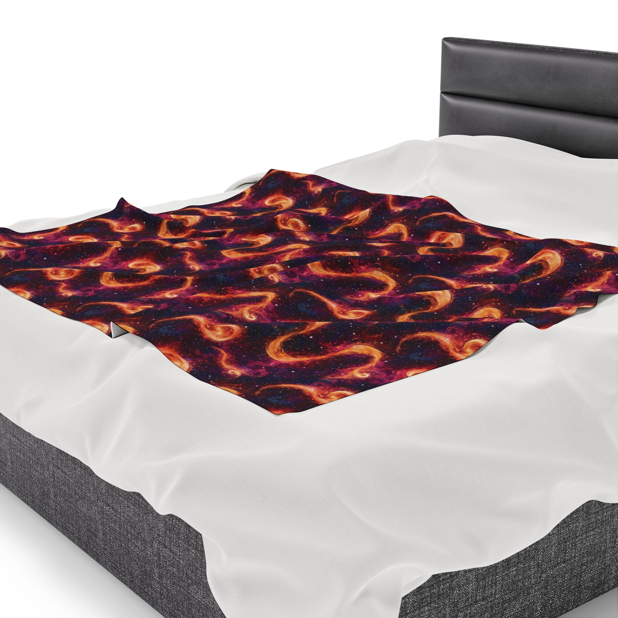 Velveteen Plush Blanket (AOP) - Fantasy Galaxies 03