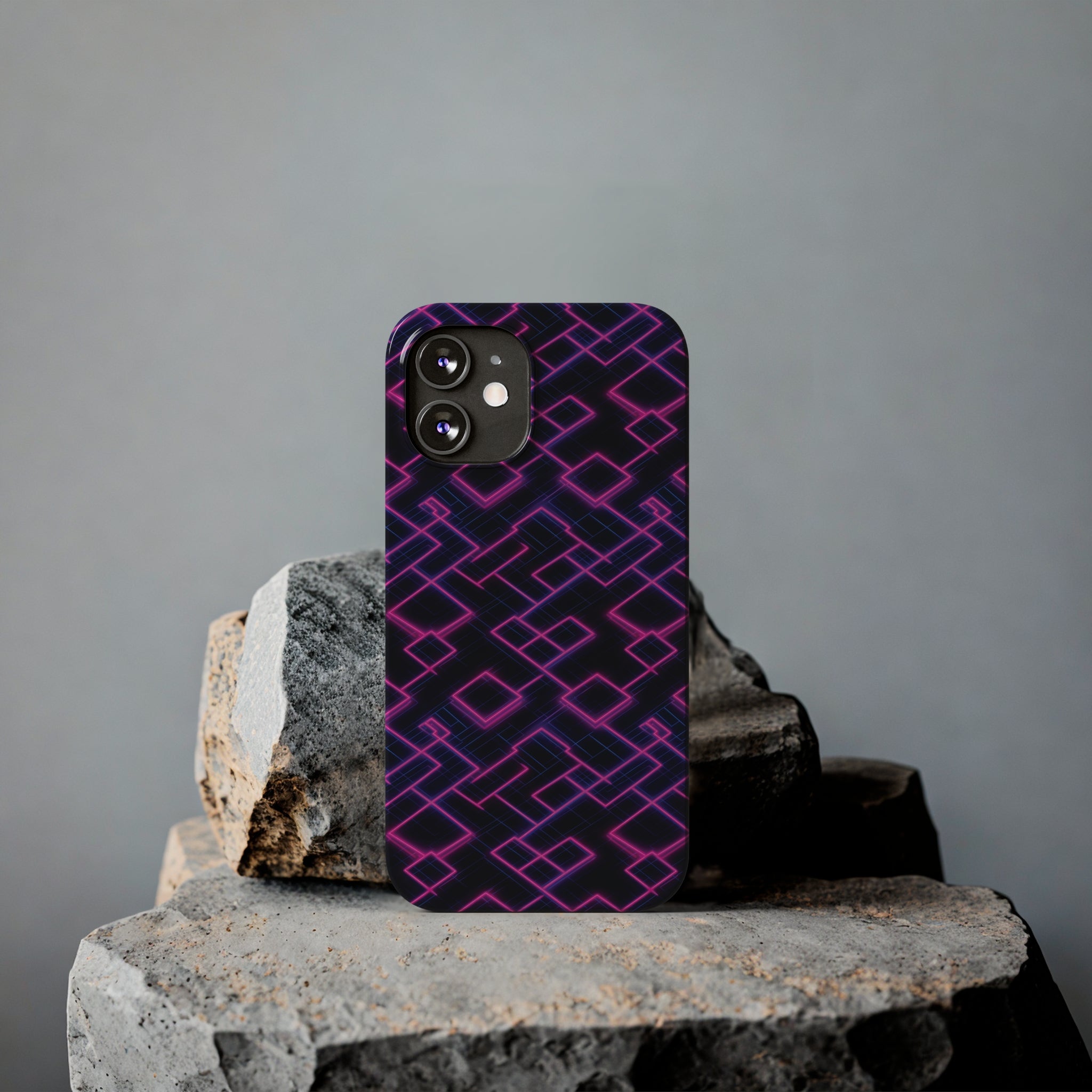 Slim Phone Cases (AOP) - Seamless Synthwave Designs 01