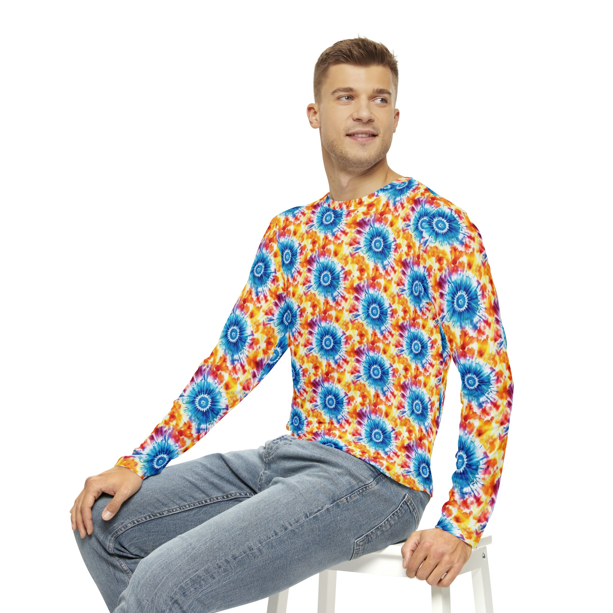 Men's Long Sleeve Shirt (AOP) - Tie Dye Designs 04