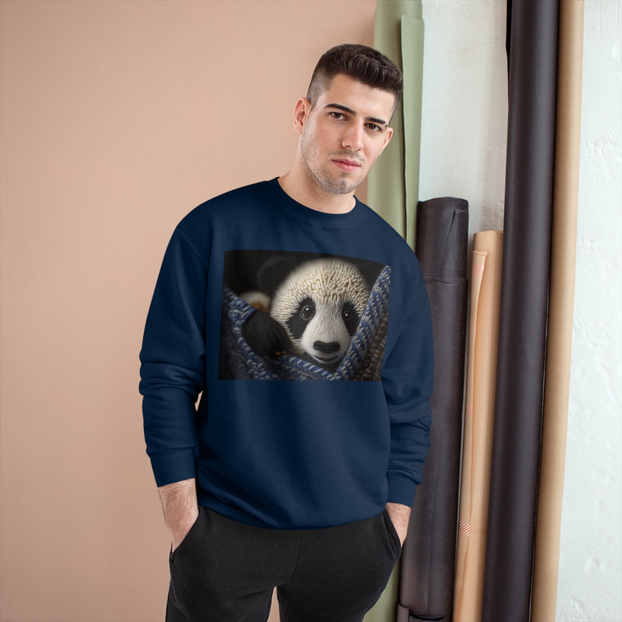 Champion Sweatshirt - Knit Animals, Giant Panda Cub