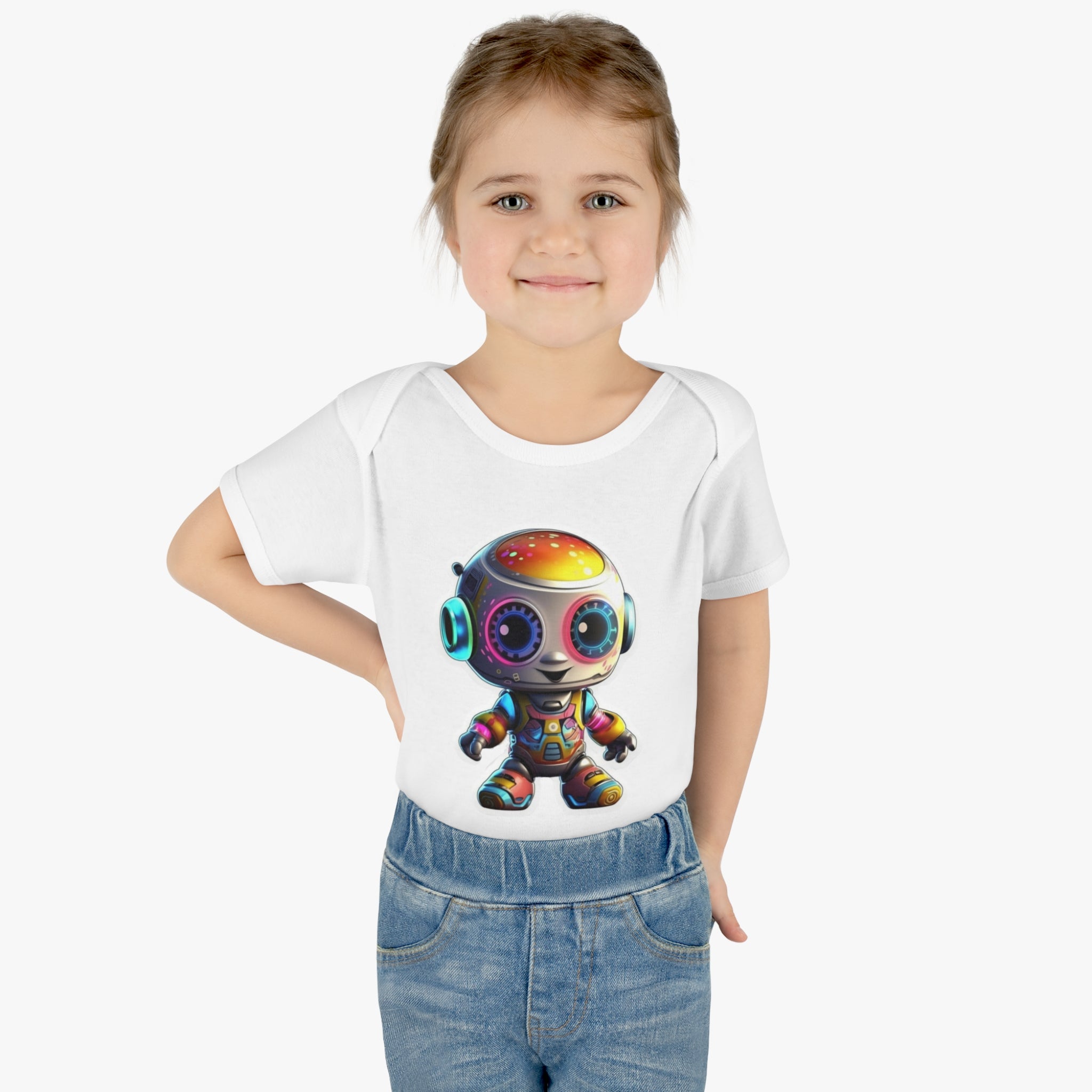 Infant Baby Rib Bodysuit - Circuit, Robot Pop Art 08