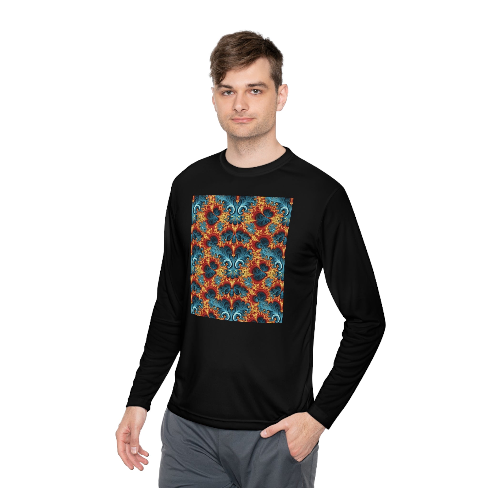 Unisex Lightweight Long Sleeve Tee (AOP) - Abstract Designs 01