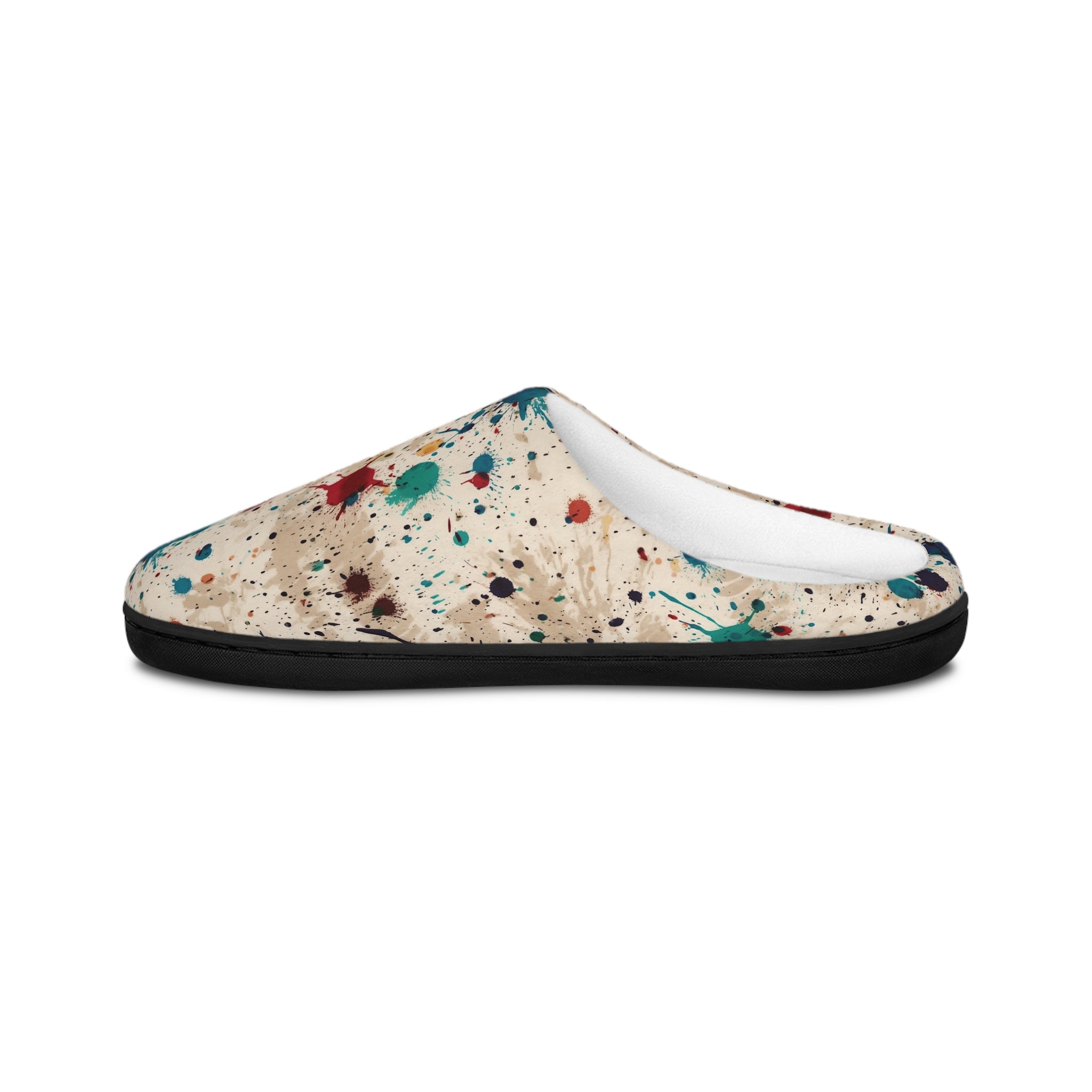 Men's Indoor Slippers (AOP) - Seamless Color Splatter Design 07