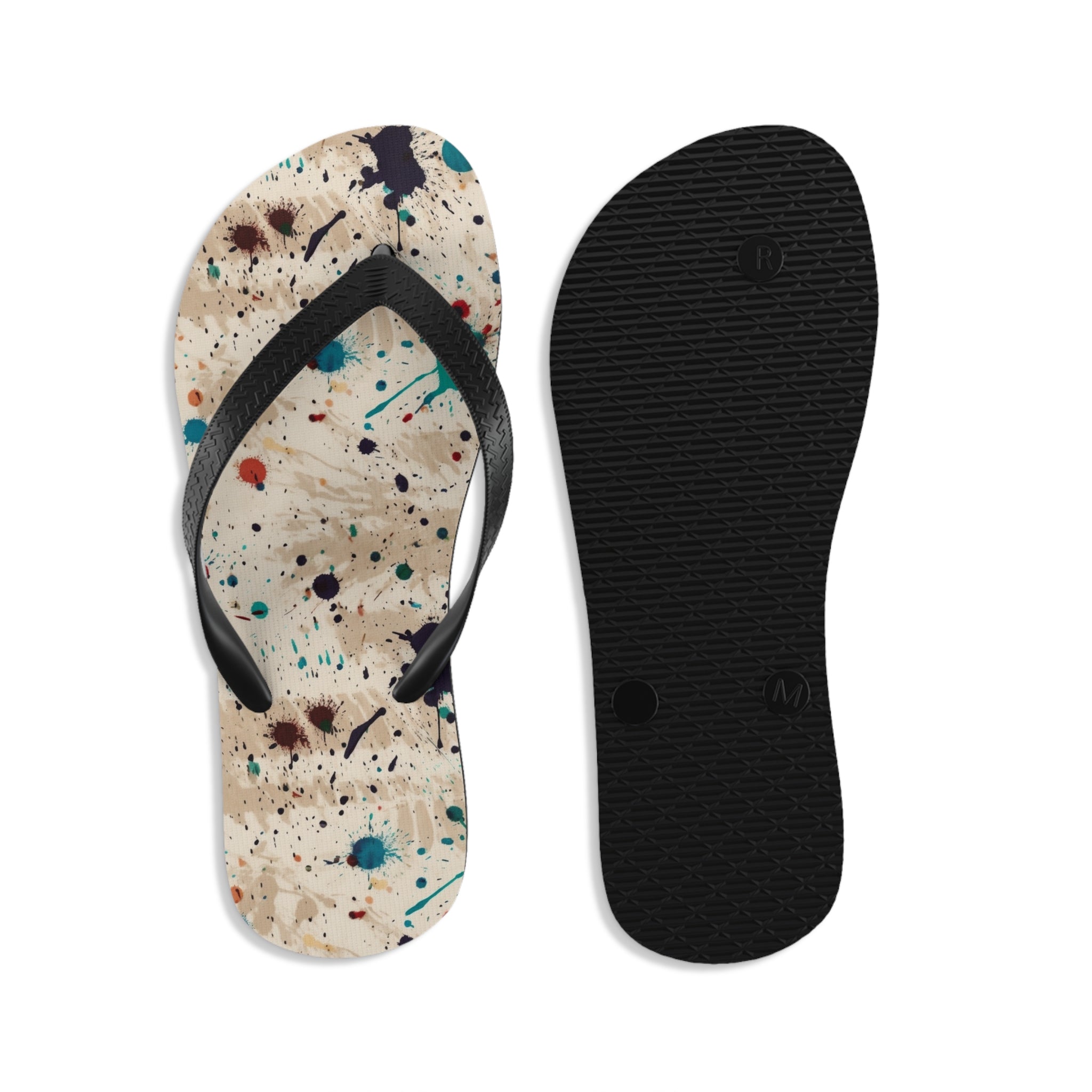 Unisex Flip-Flops (AOP) - Seamless Color Splatter Designs 07