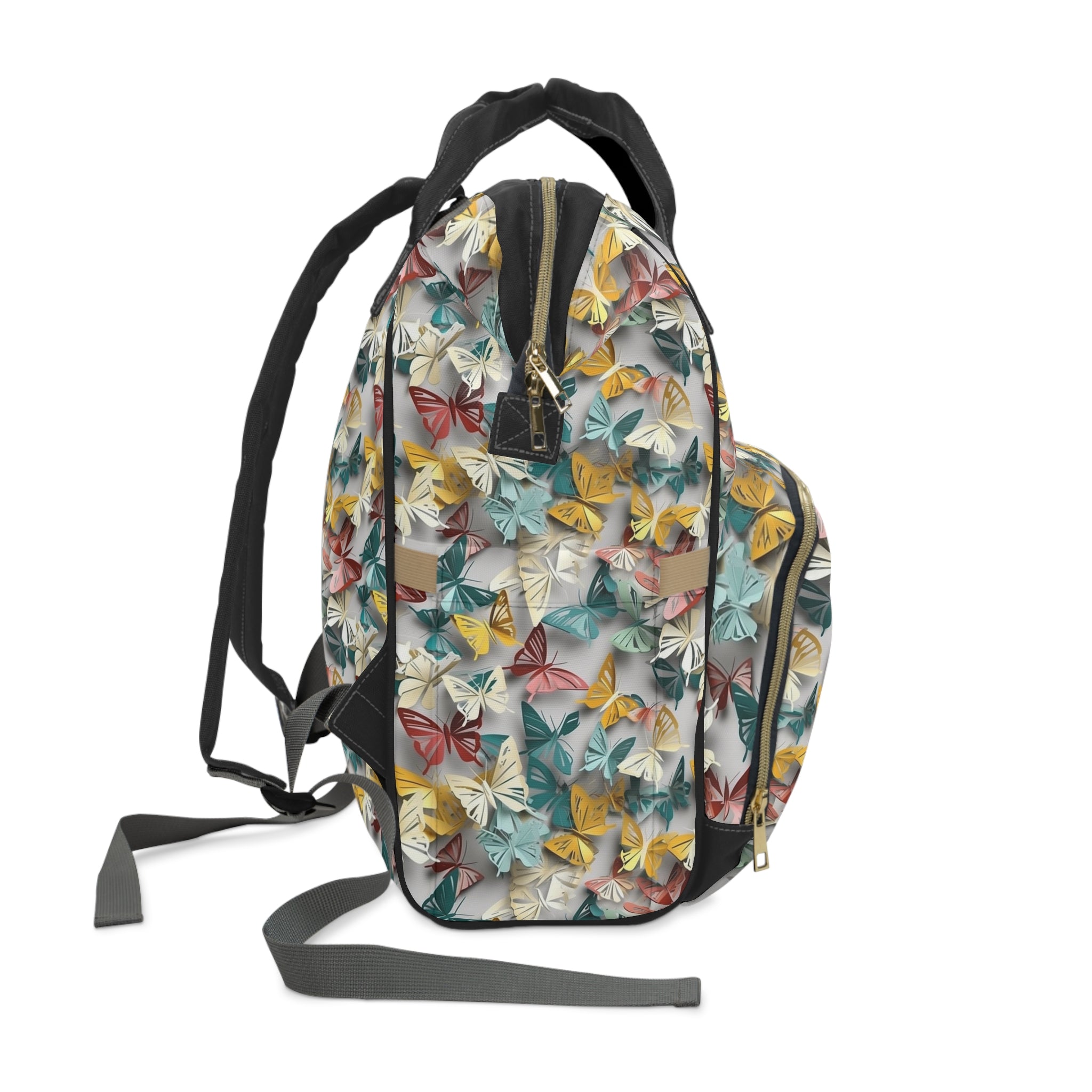 Multifunctional Diaper Backpack (AOP) - Seamless Butterflies Design 02