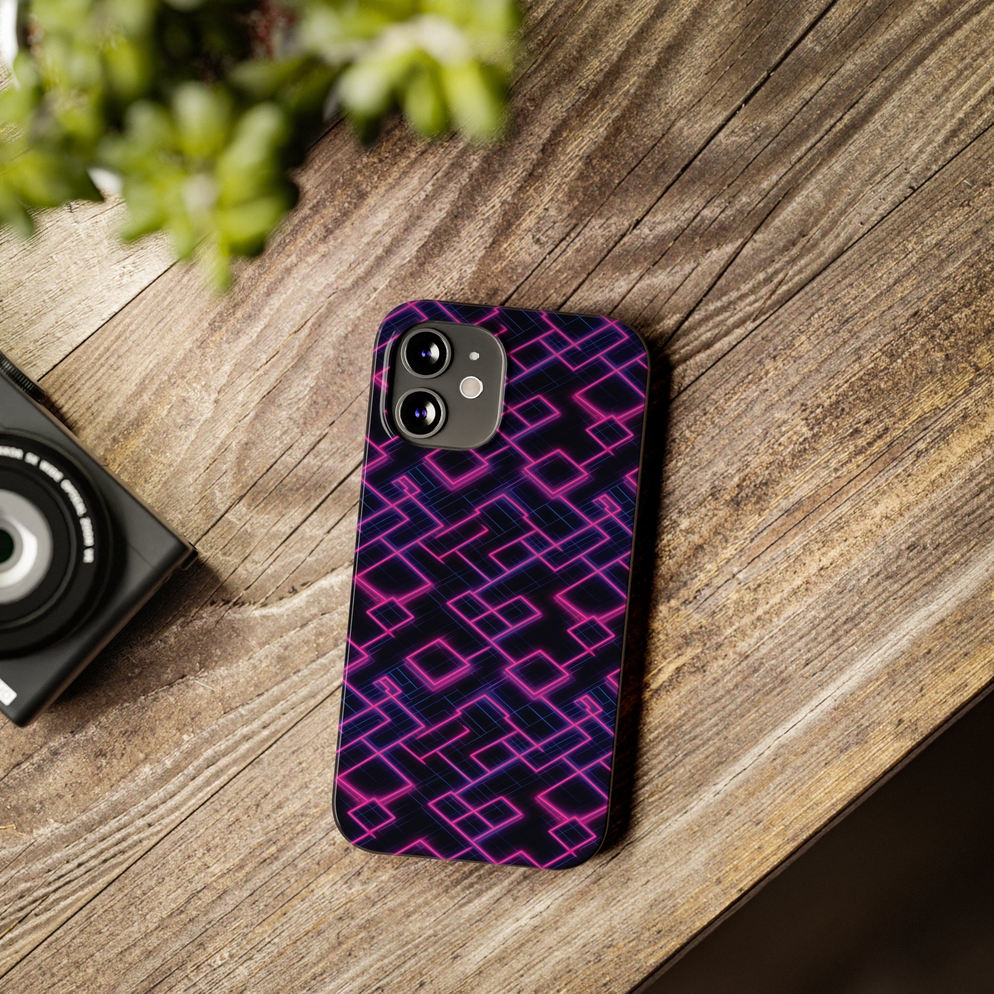 Slim Phone Cases (AOP) - Seamless Synthwave Designs 01