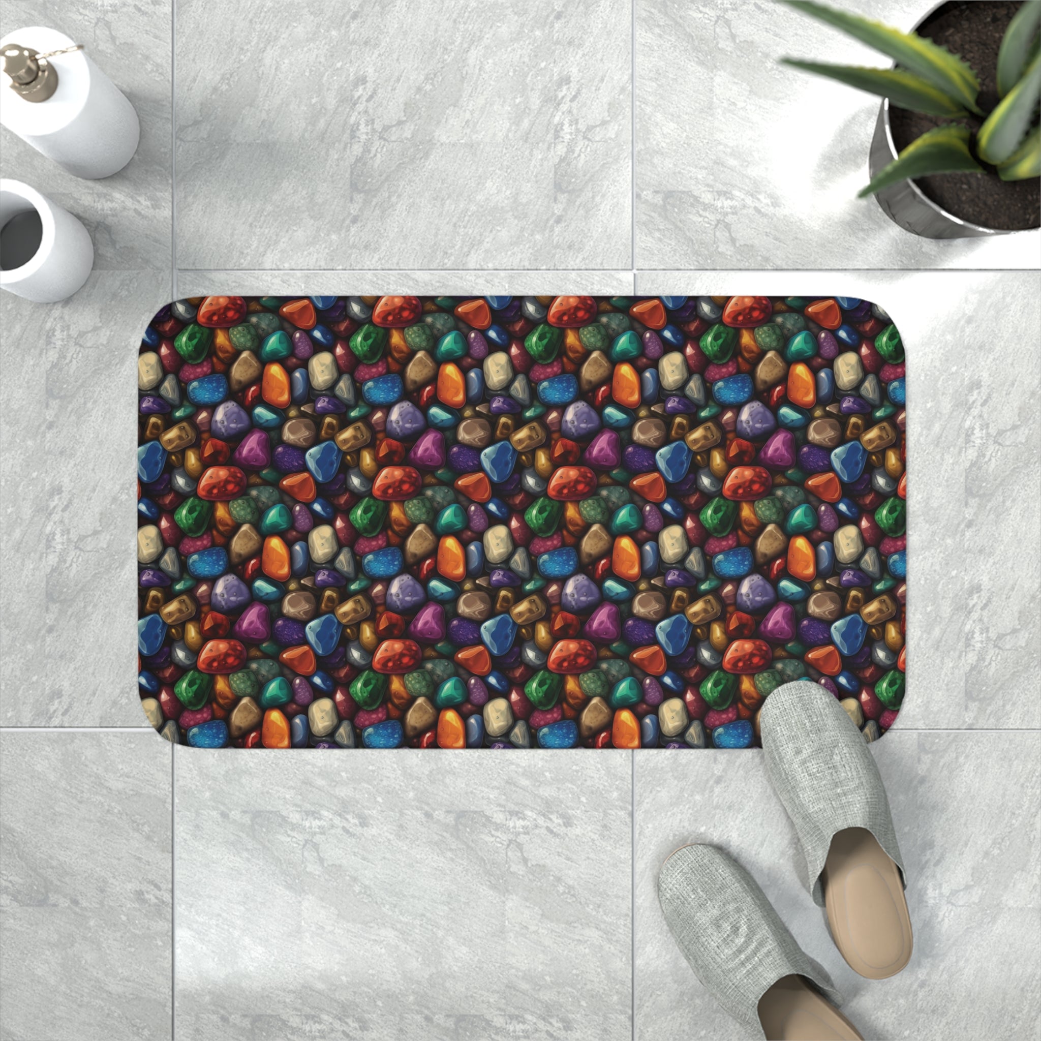 Memory Foam Bath Mat (AOP) - Seamless Rocks Designs