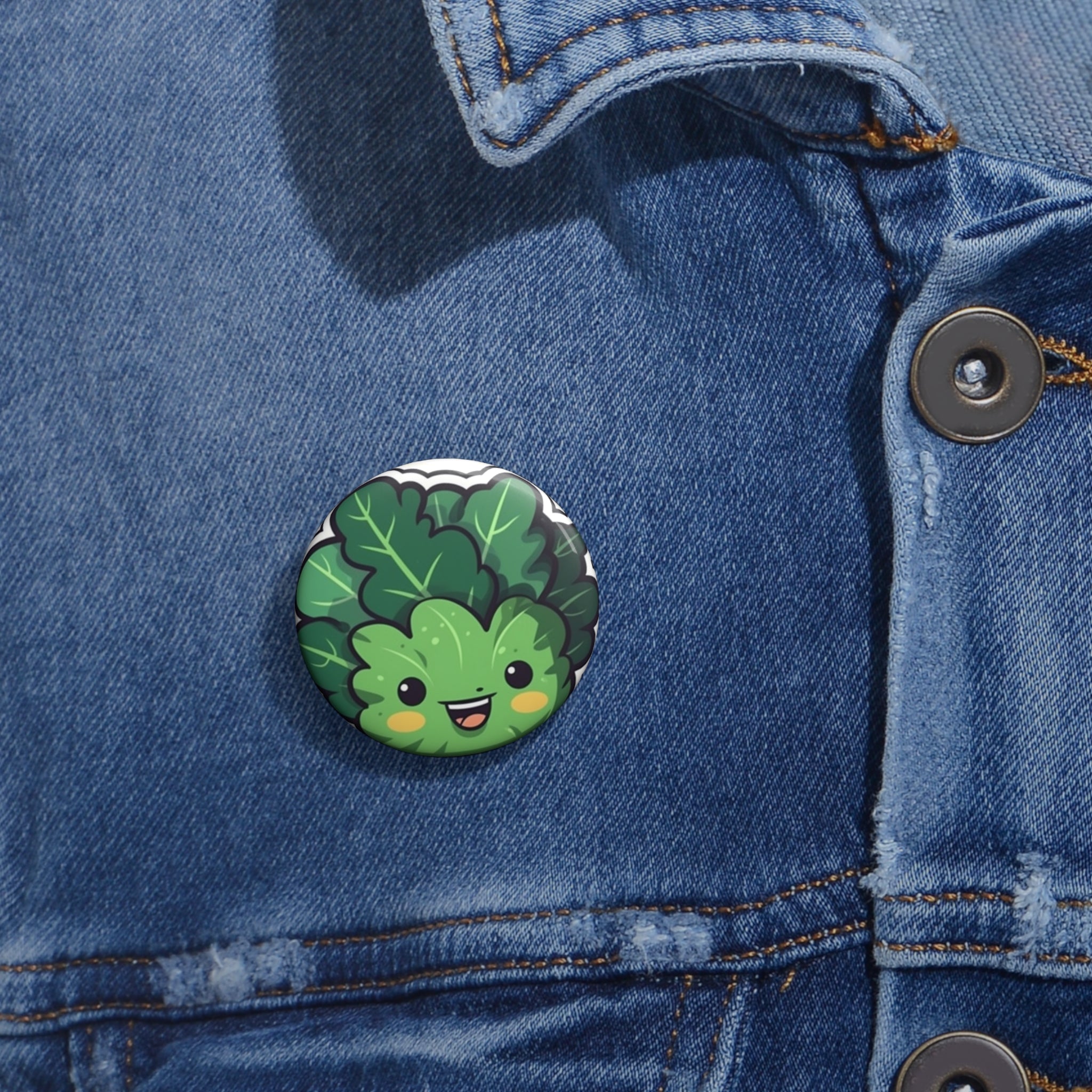 Custom Pin Buttons - Collard Greens