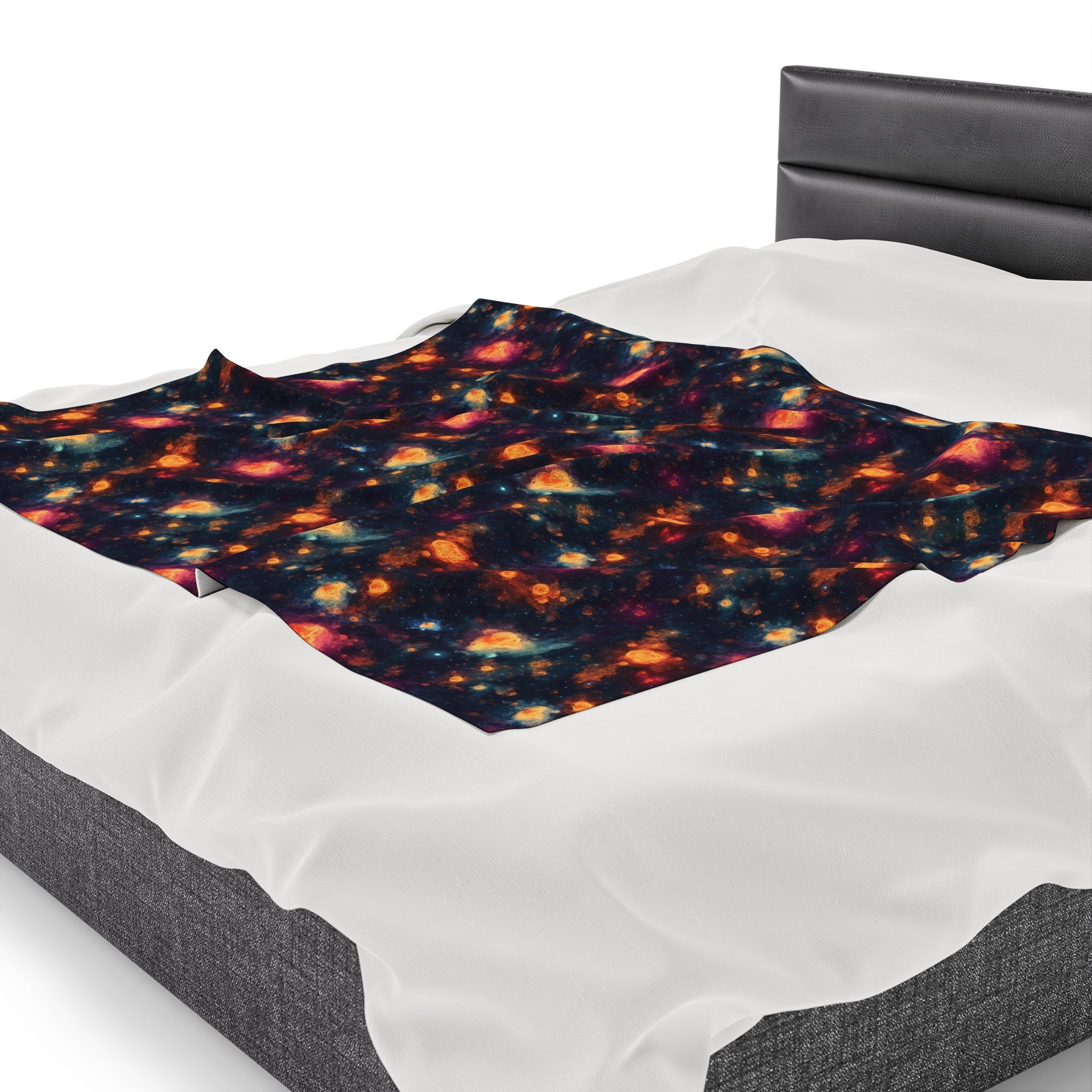 Velveteen Plush Blanket (AOP) - Fantasy Galaxies 07