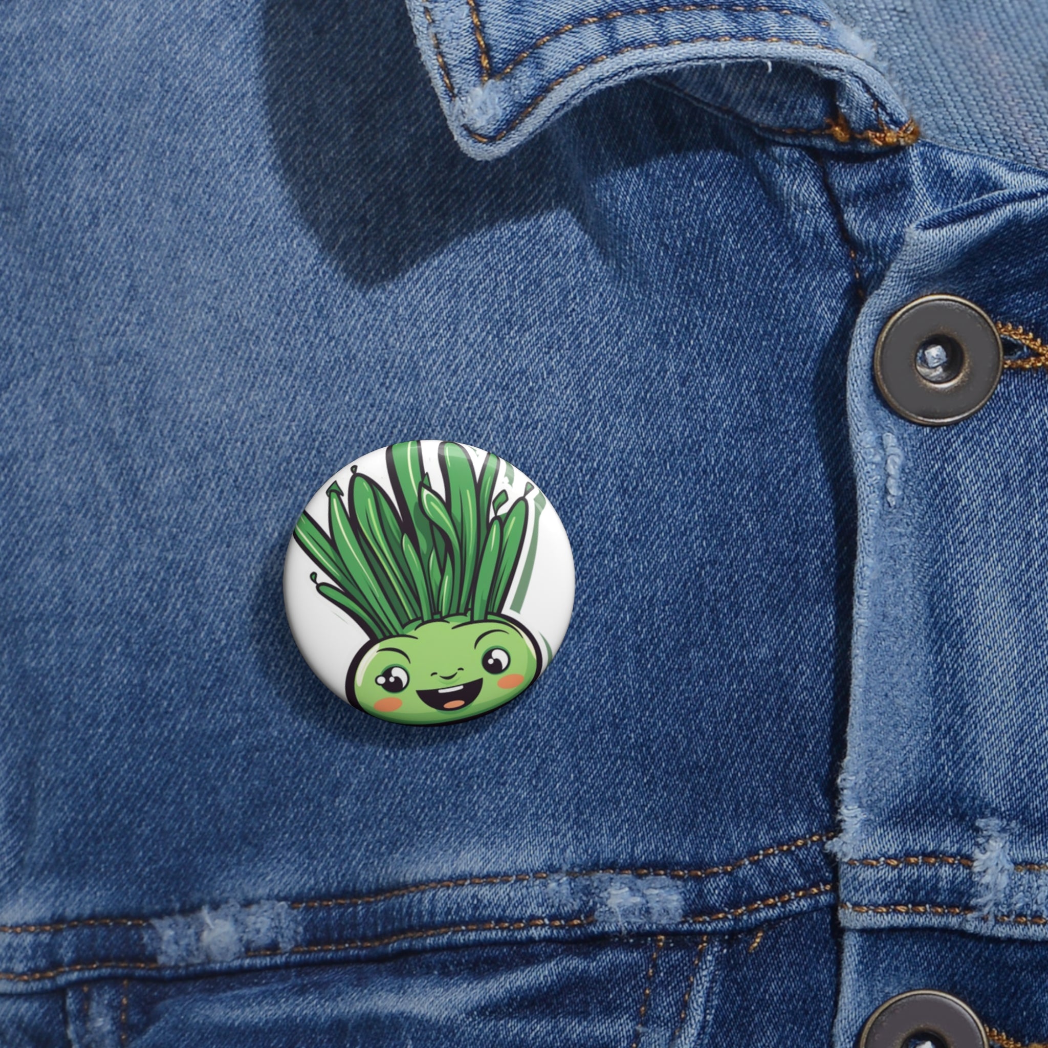 Custom Pin Buttons - Green Onion