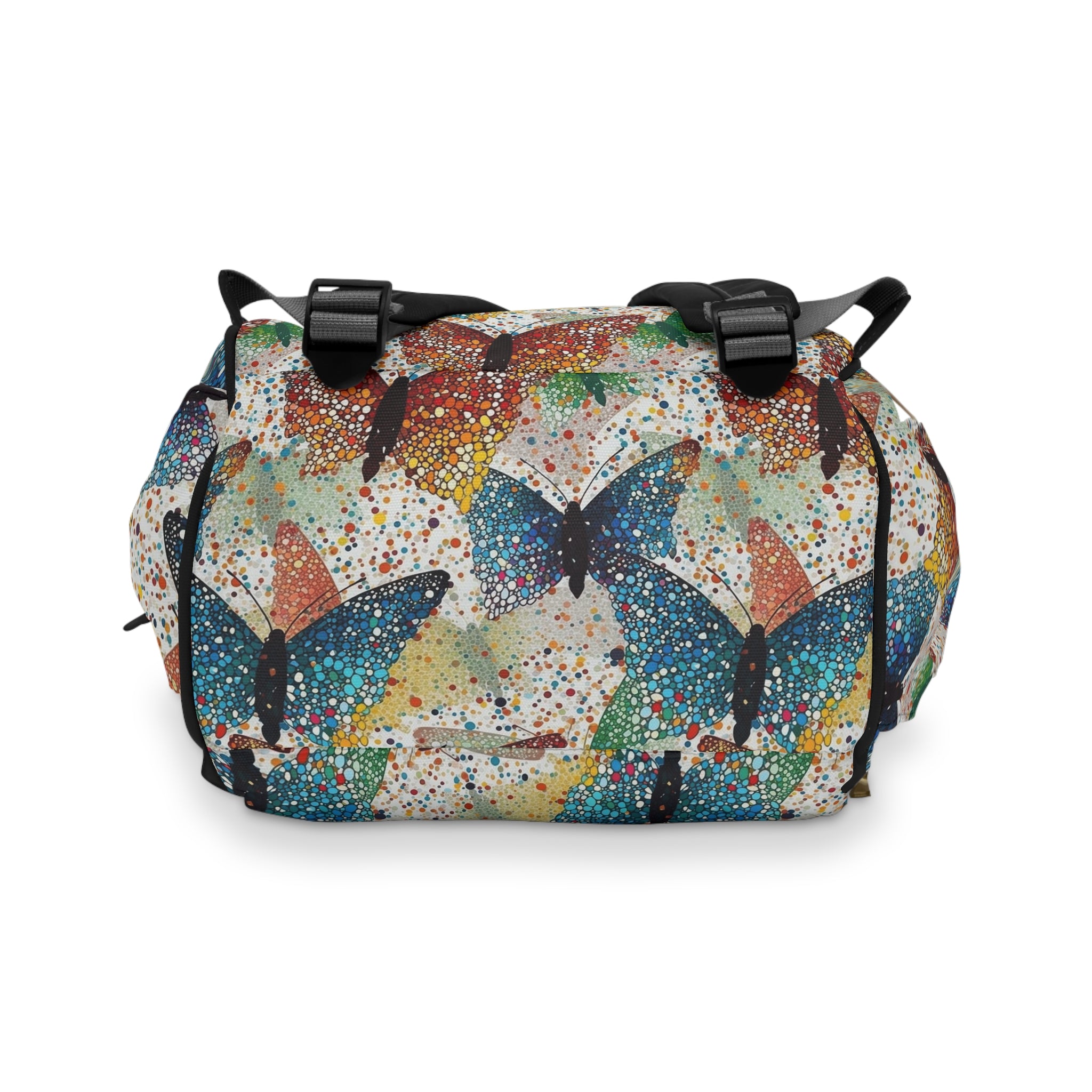 Multifunctional Diaper Backpack (AOP) - Seamless Butterflies Design 08