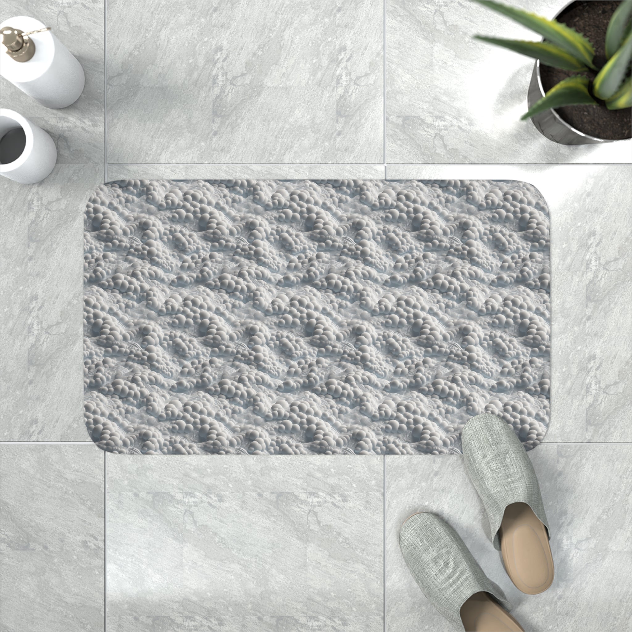 Memory Foam Bath Mat (AOP) - Seamless Clouds Designs