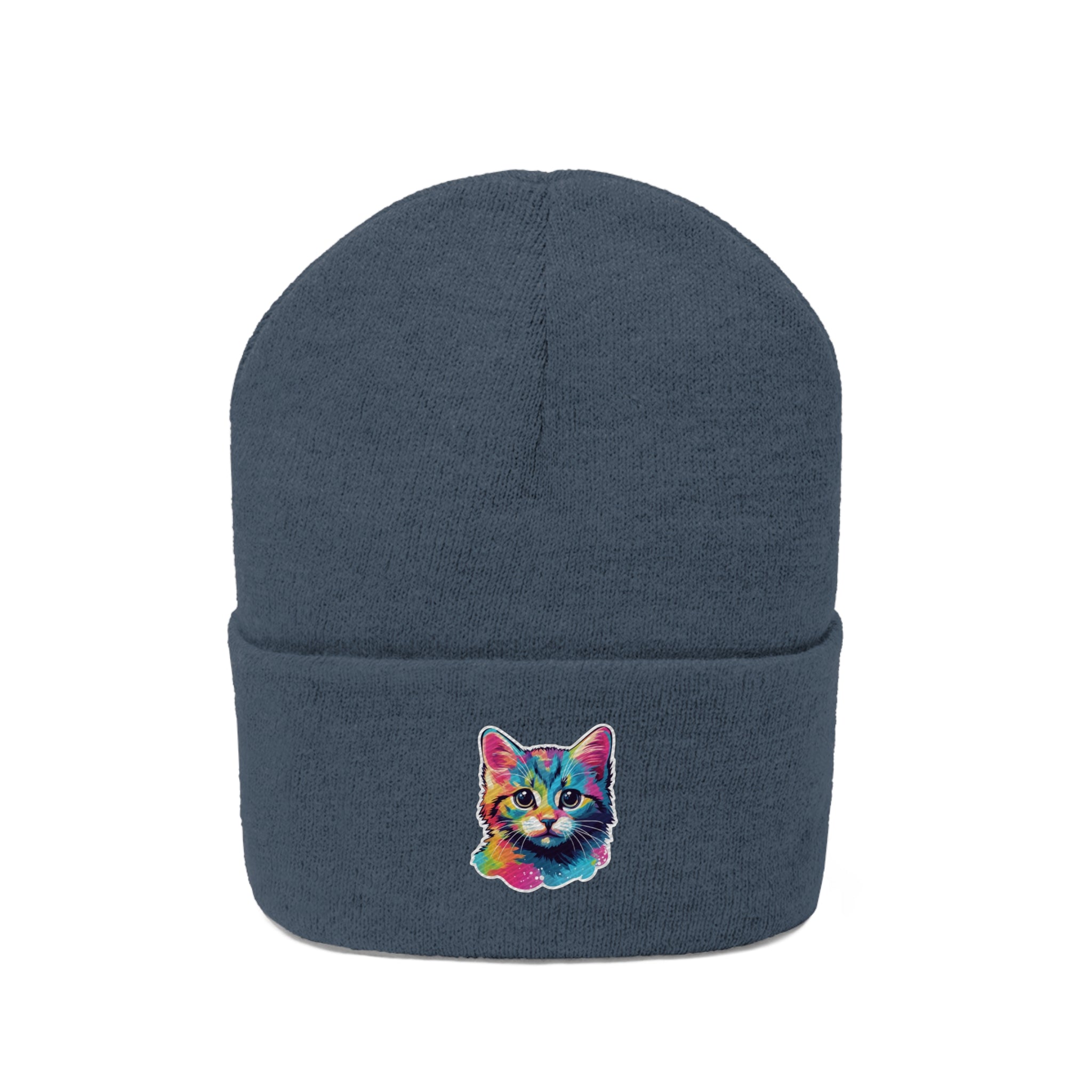 Knit Beanie - Kitten Pop Art 02