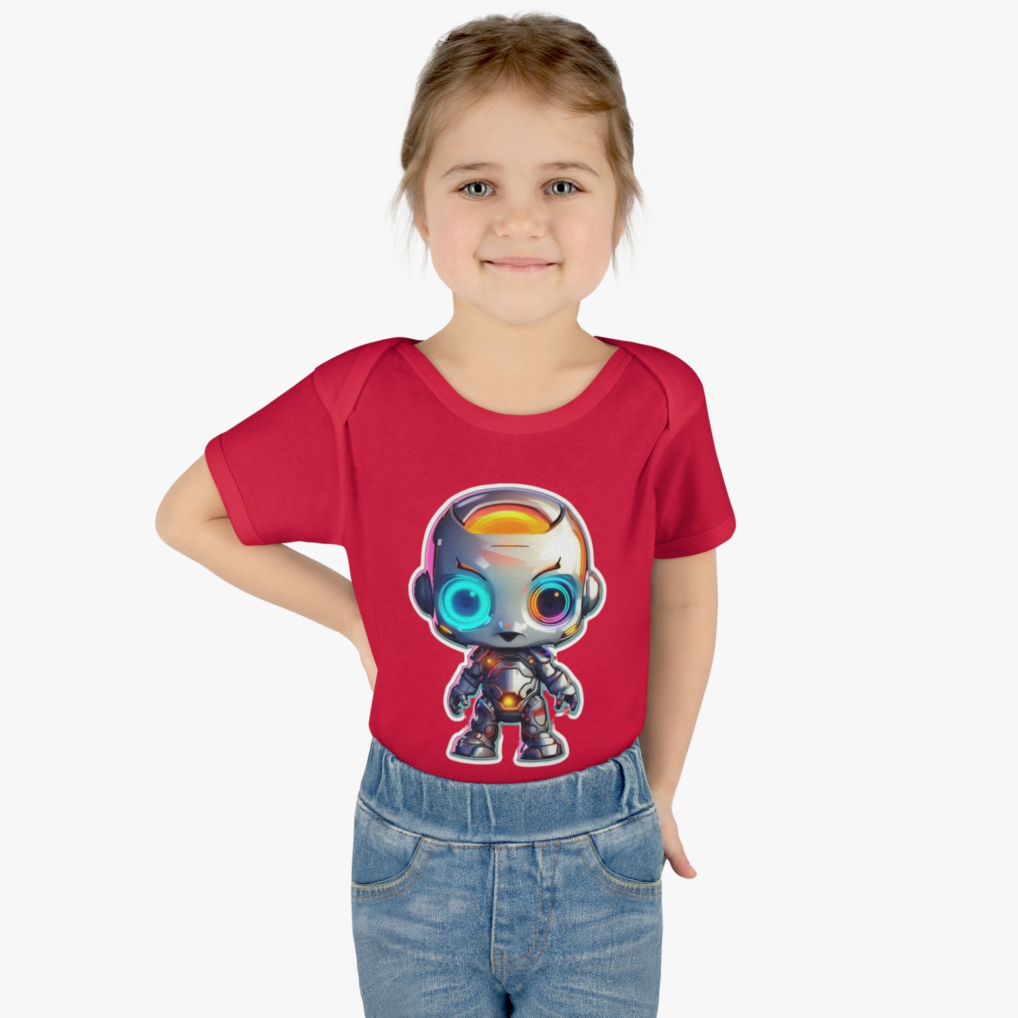 Infant Baby Rib Bodysuit - Bumble, Robot Pop Art 04