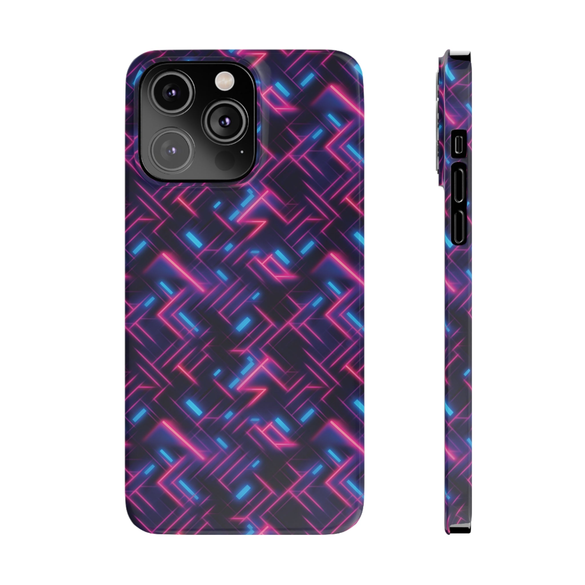 Slim Phone Cases (AOP) - Seamless Synthwave Designs 02