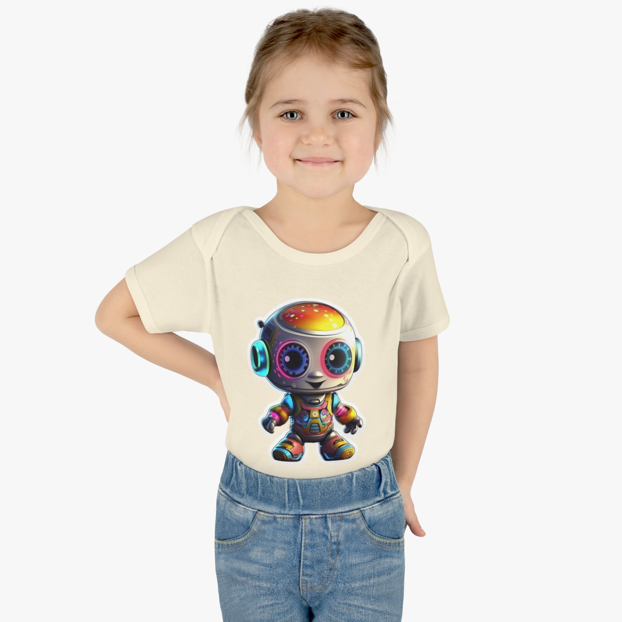 Infant Baby Rib Bodysuit - Circuit, Robot Pop Art 08