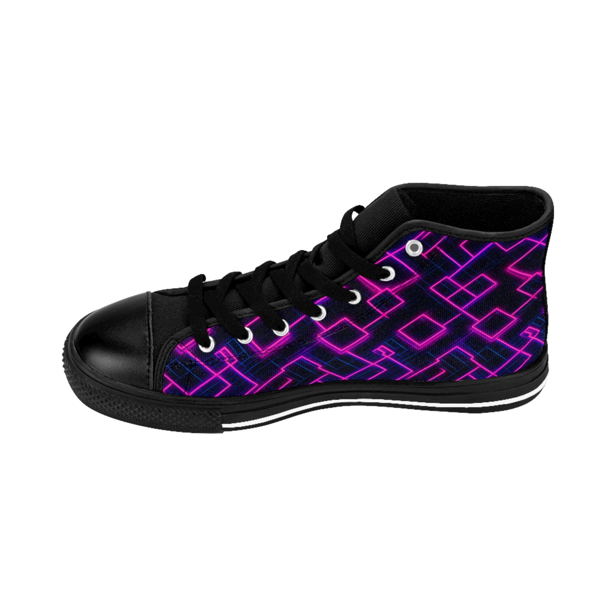 Men's Classic Sneakers (AOP) - Seamless Vibrant Synthwave Designs 04