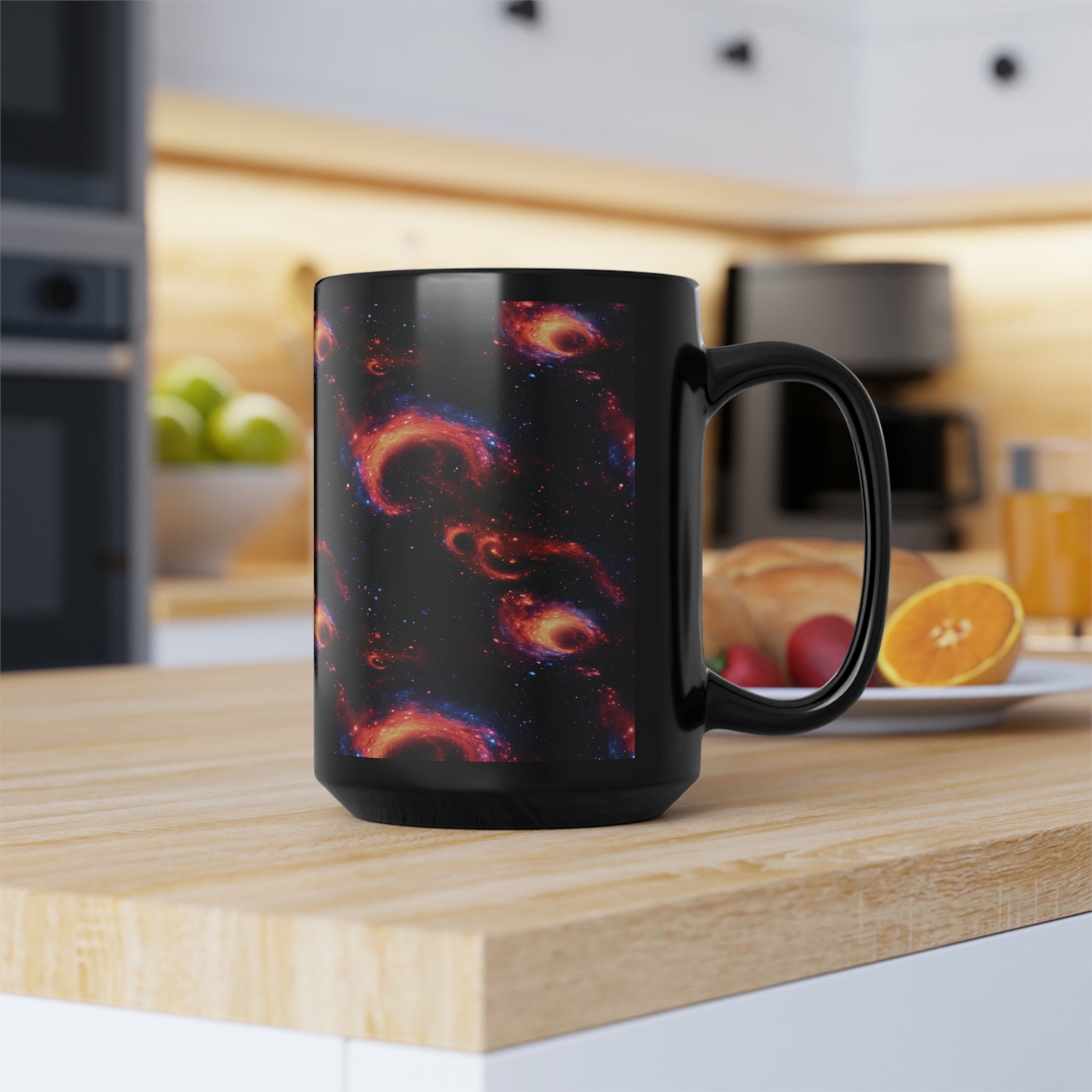 Black Mug, 15oz (AOP) - Fantasy Galaxies 10