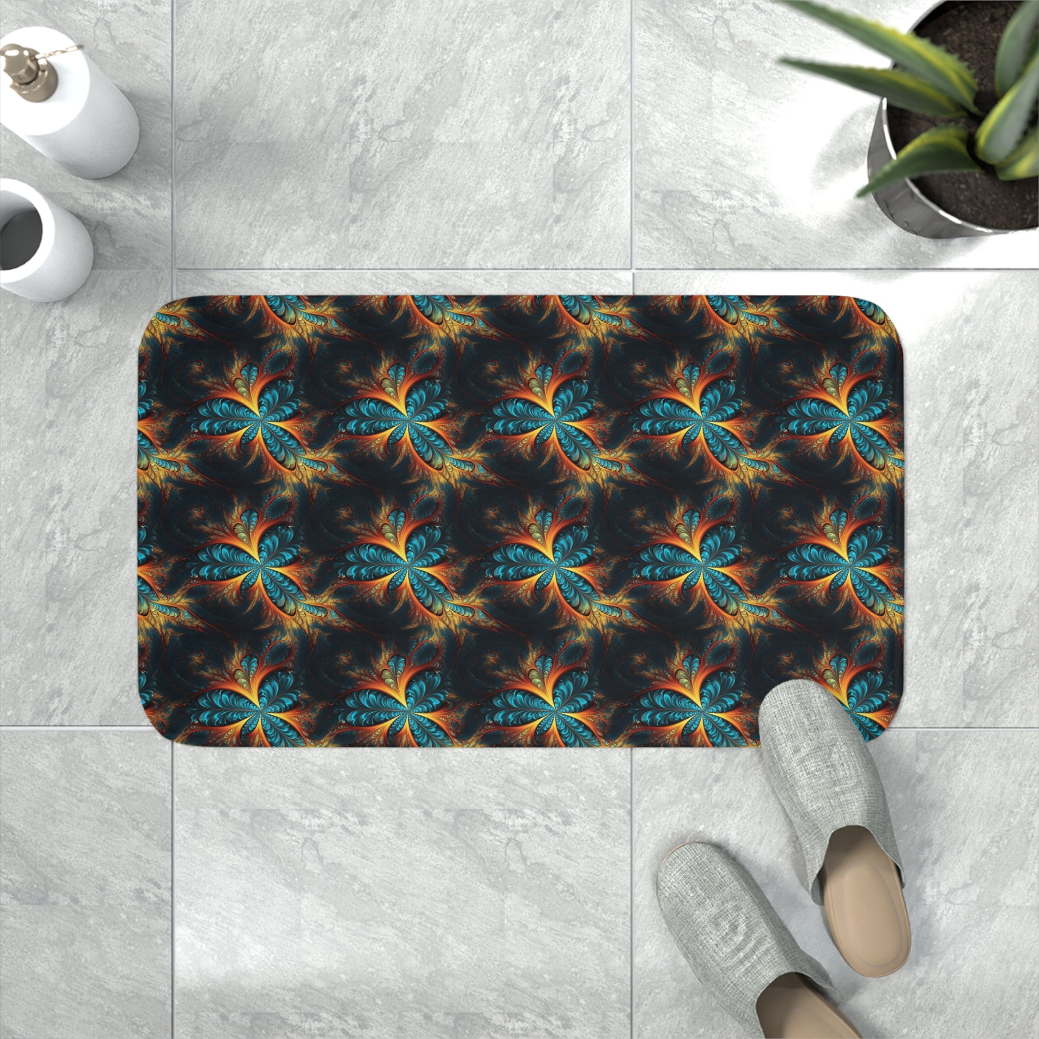 Memory Foam Bath Mat (AOP) - Seamless Fractal Designs