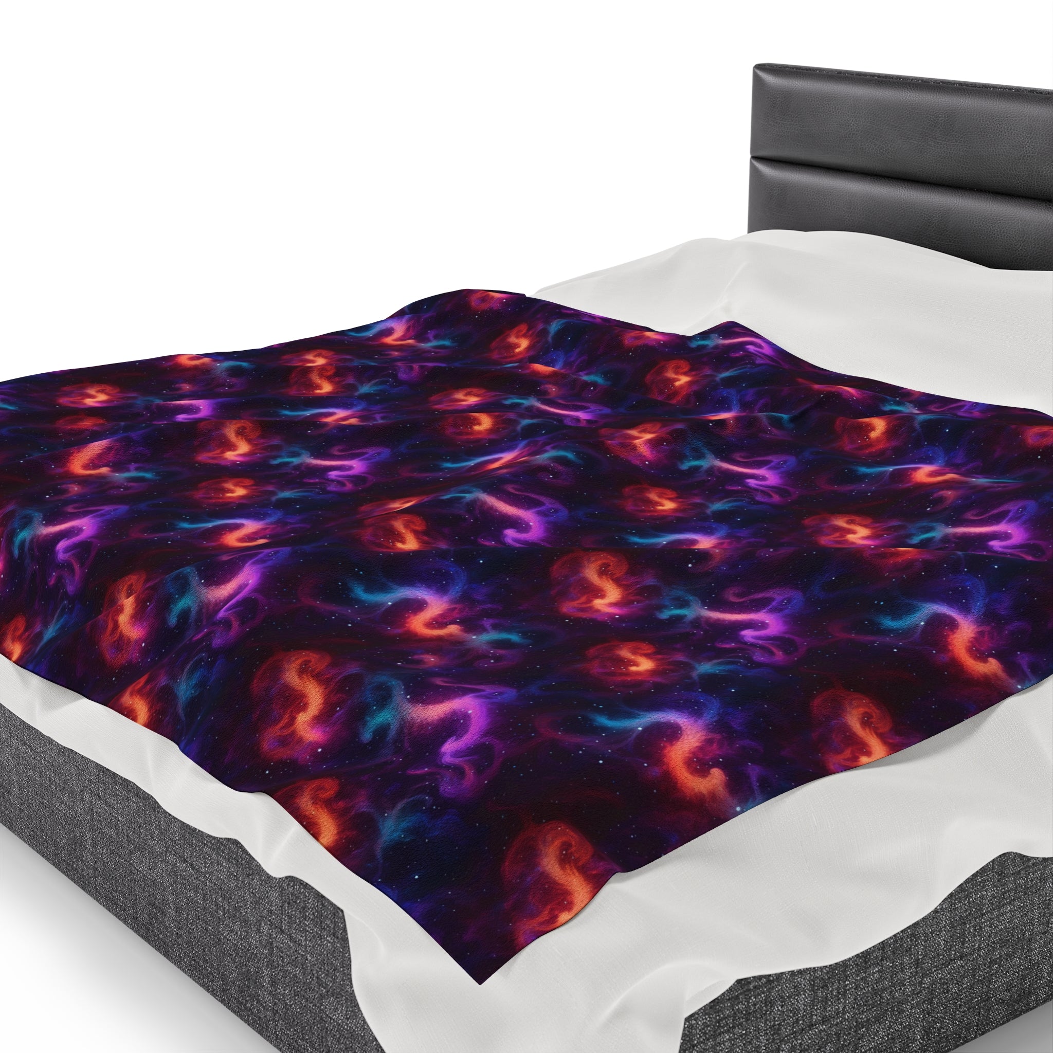 Velveteen Plush Blanket (AOP) - Fantasy Galaxies 04