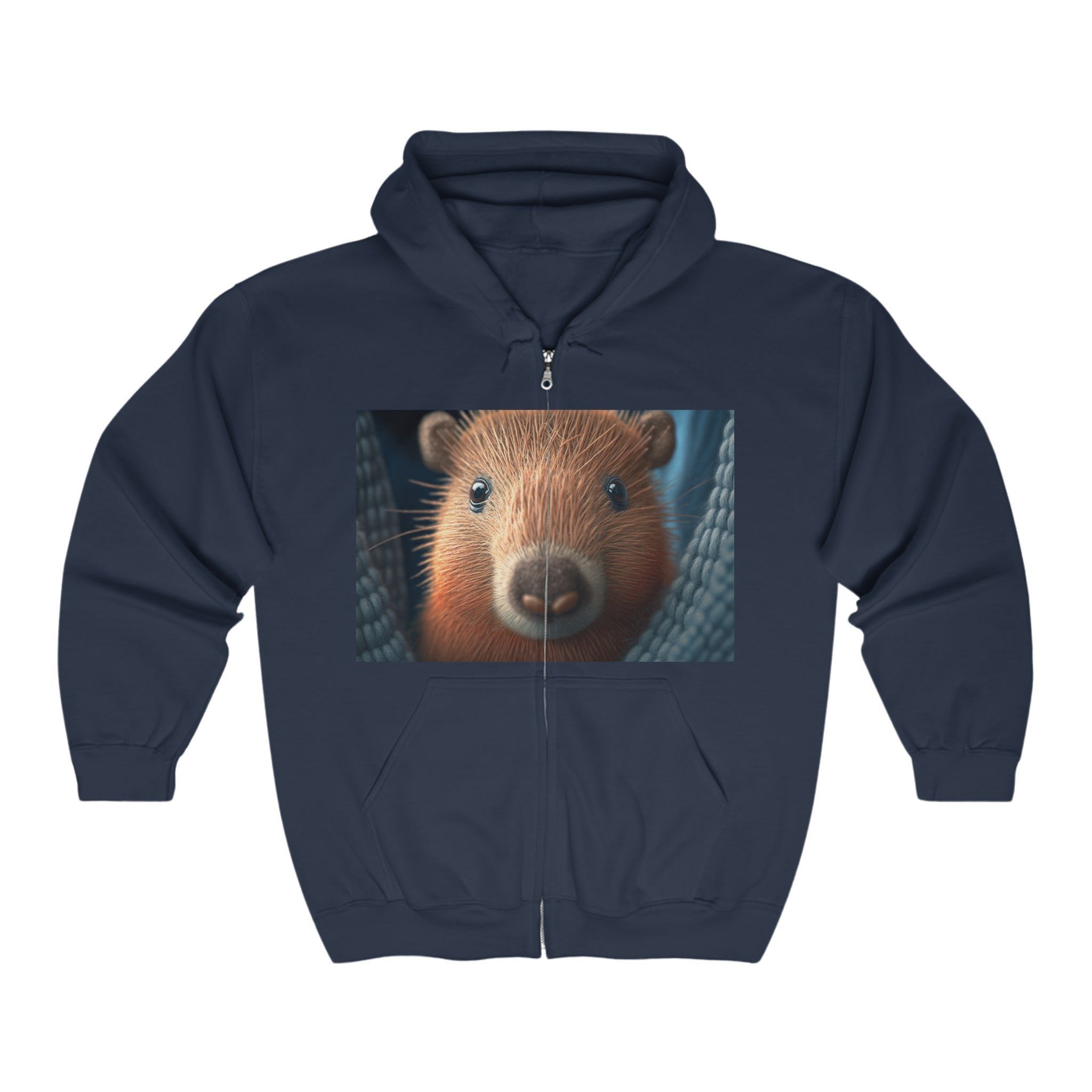 Unisex Heavy Blend™ Full Zip Hooded Sweatshirt - Baby Animals - Capybara