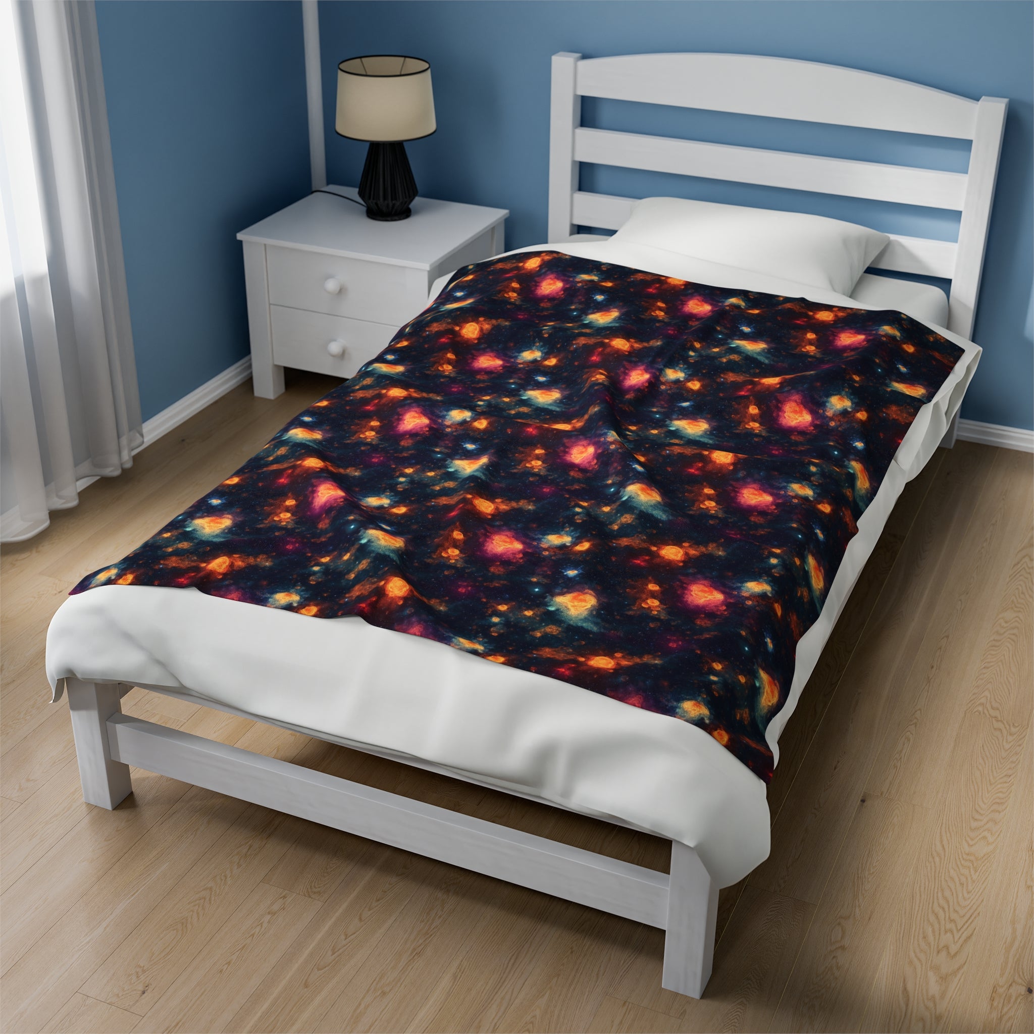 Velveteen Plush Blanket (AOP) - Fantasy Galaxies 07