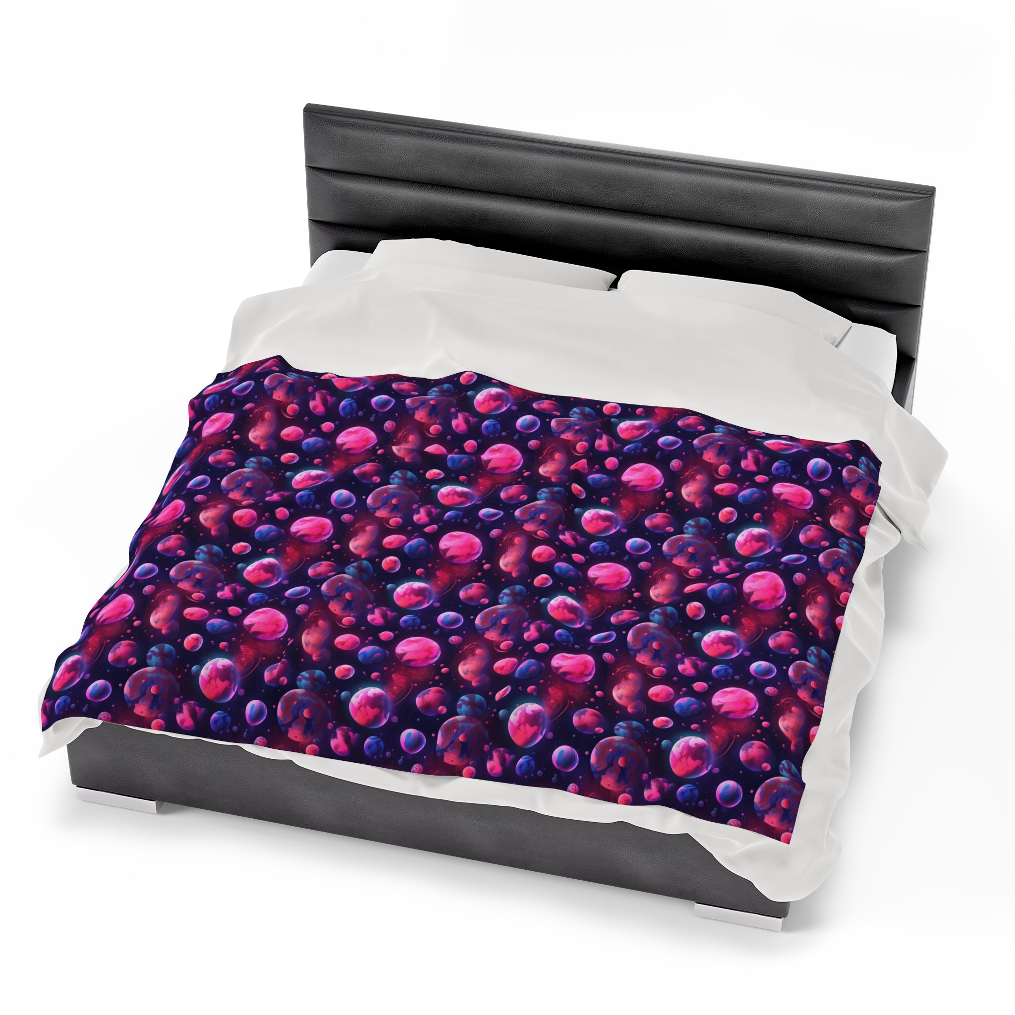 Velveteen Plush Blanket (AOP) - Fantasy Galaxies 09