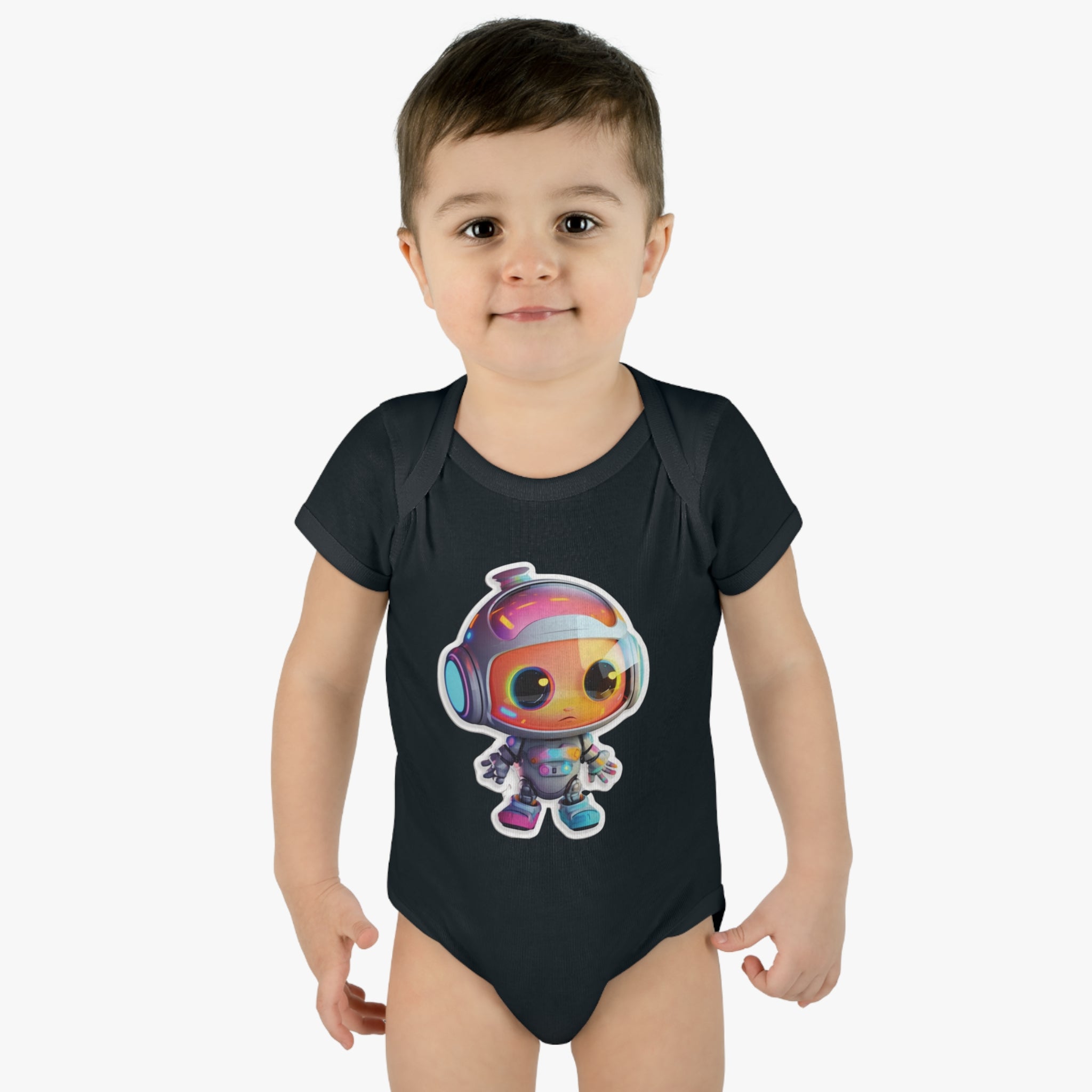 Infant Baby Rib Bodysuit - Botty, Robot Pop Art 03