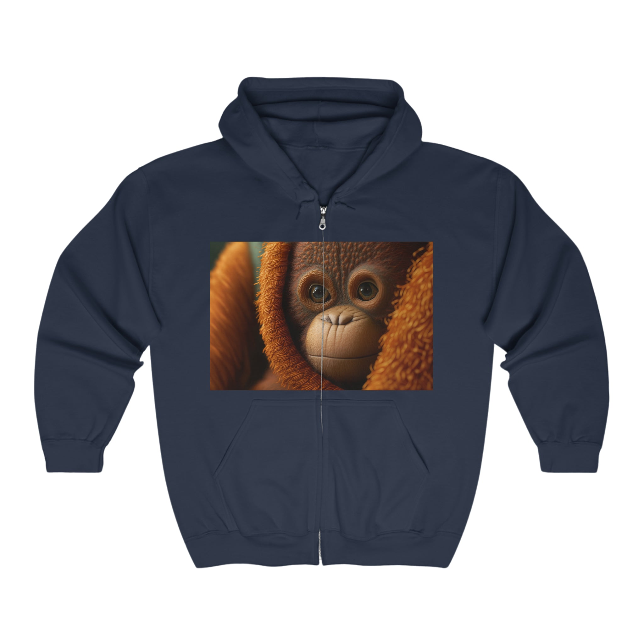 Unisex Heavy Blend™ Full Zip Hooded Sweatshirt - Baby Animals - Orangutan