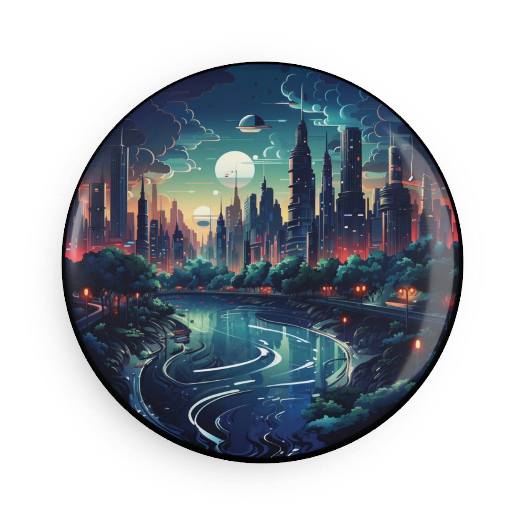 Button Magnet, Round (1 & 10 pcs) - Isometric City Designs 23