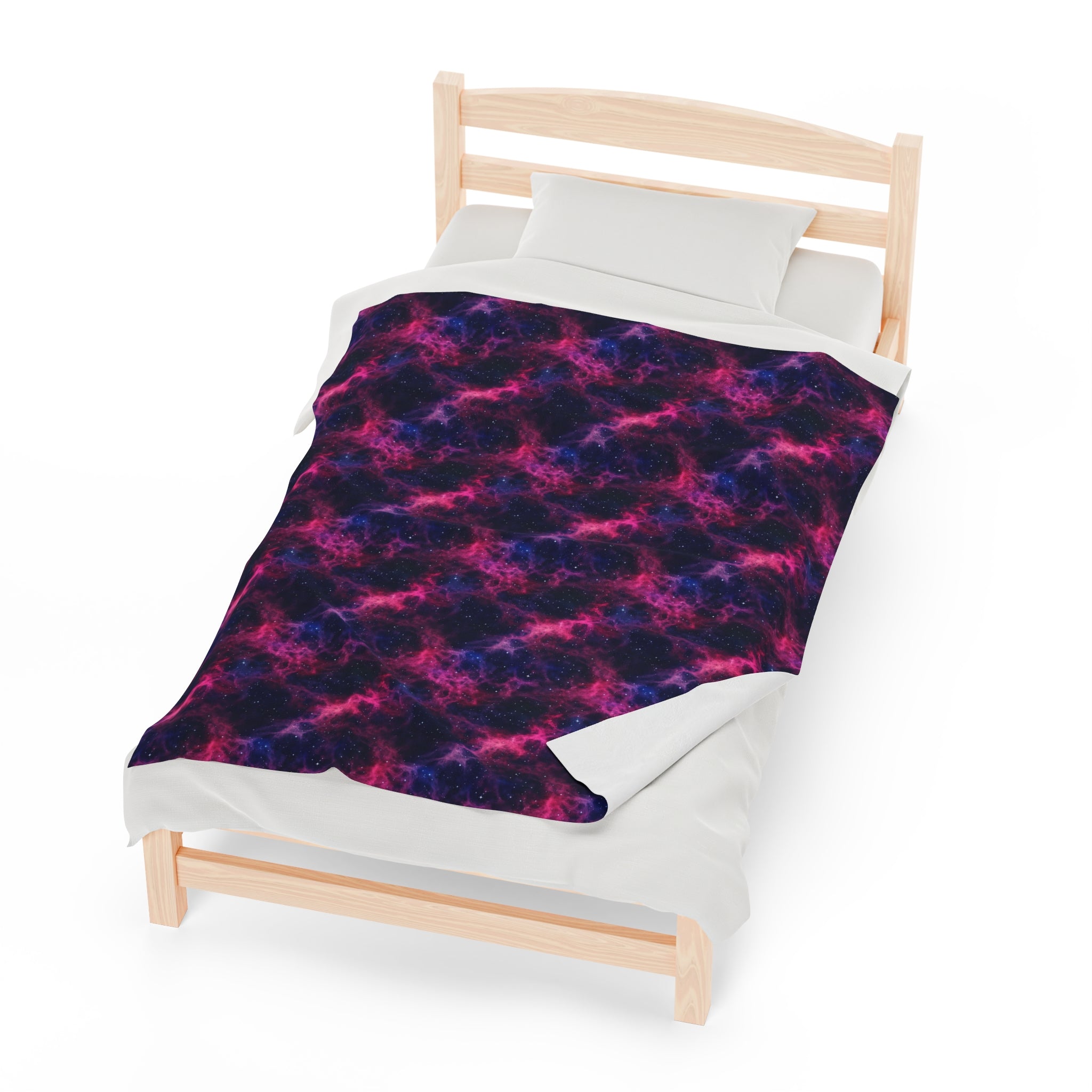 Velveteen Plush Blanket (AOP) - Fantasy Galaxies 02