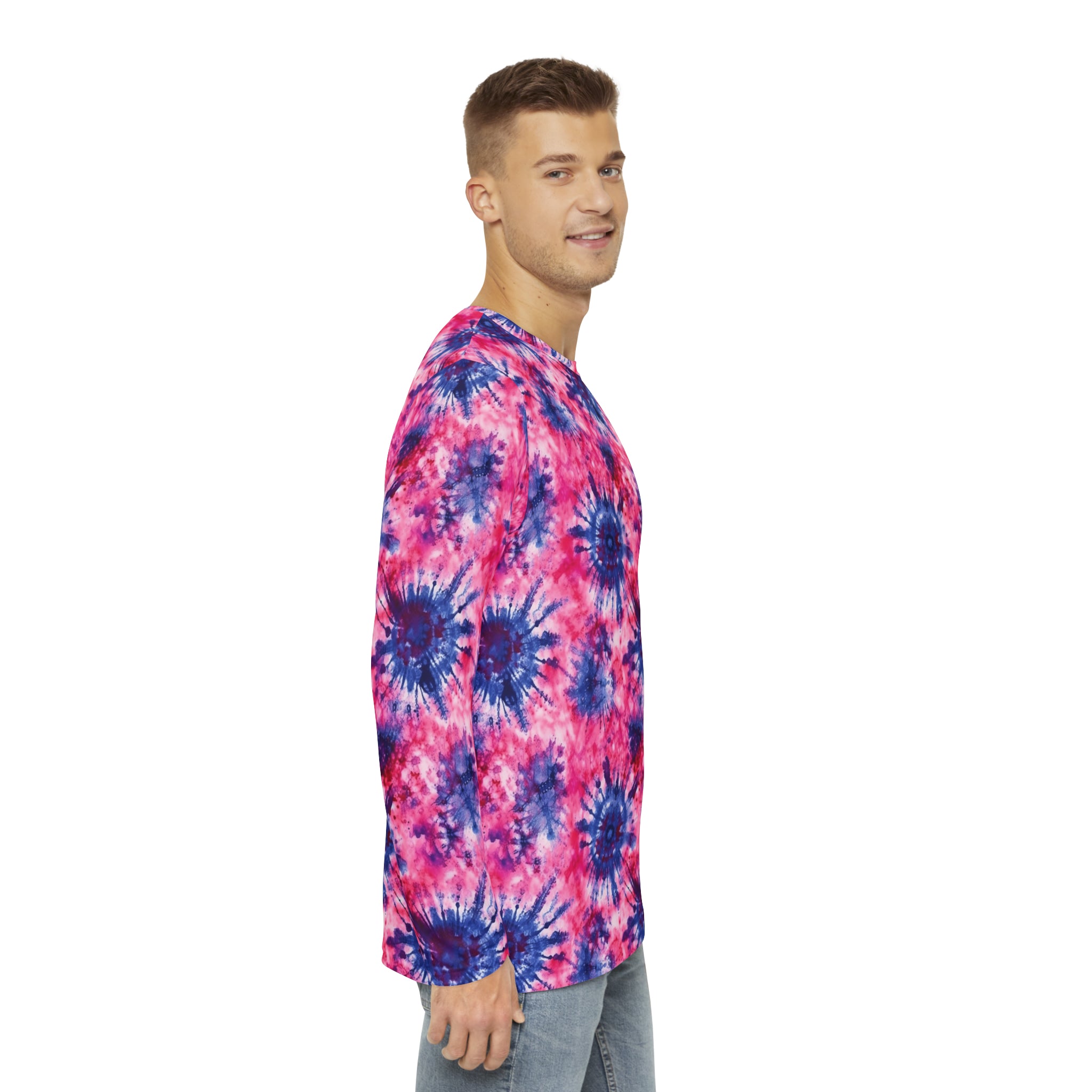 Men's Long Sleeve Shirt (AOP) - Tie Dye Designs 02