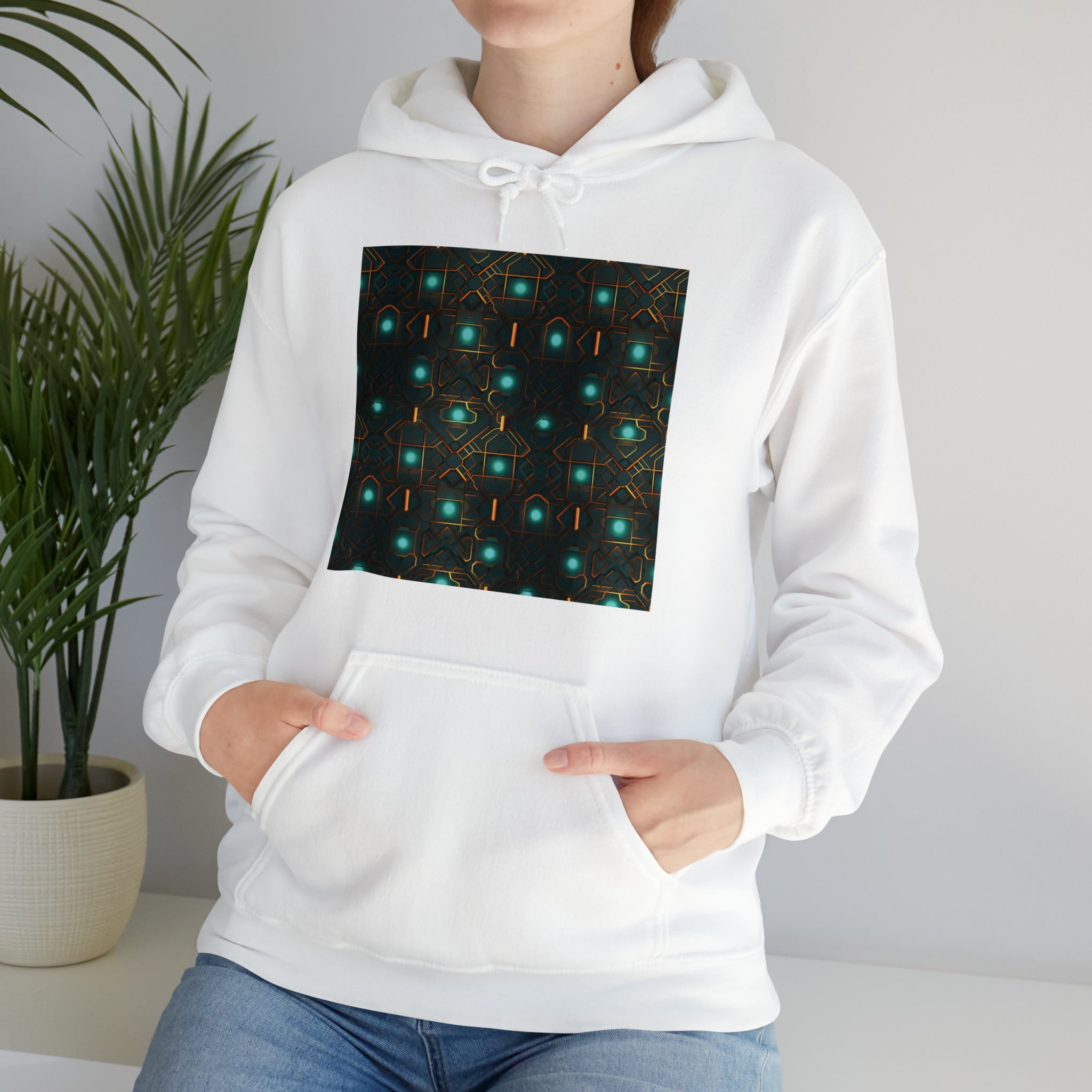 Unisex Heavy Blend™ Hooded Sweatshirt - Abstract Neon Designs 09