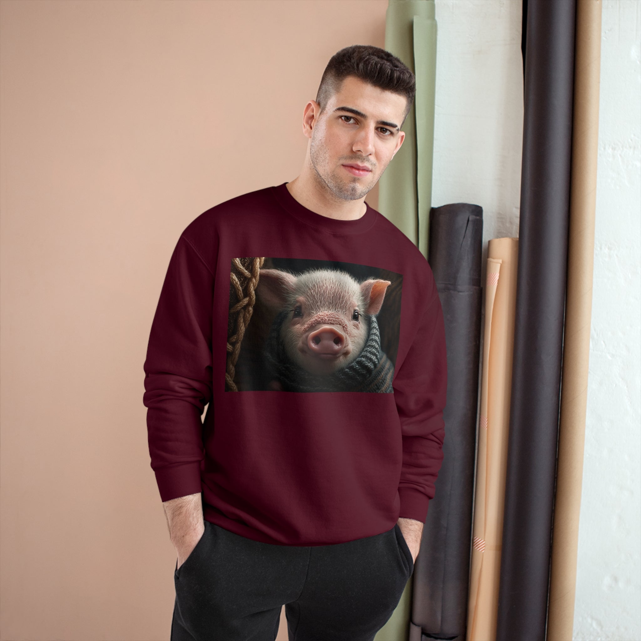 Champion Sweatshirt - Knit Animals, Piglet