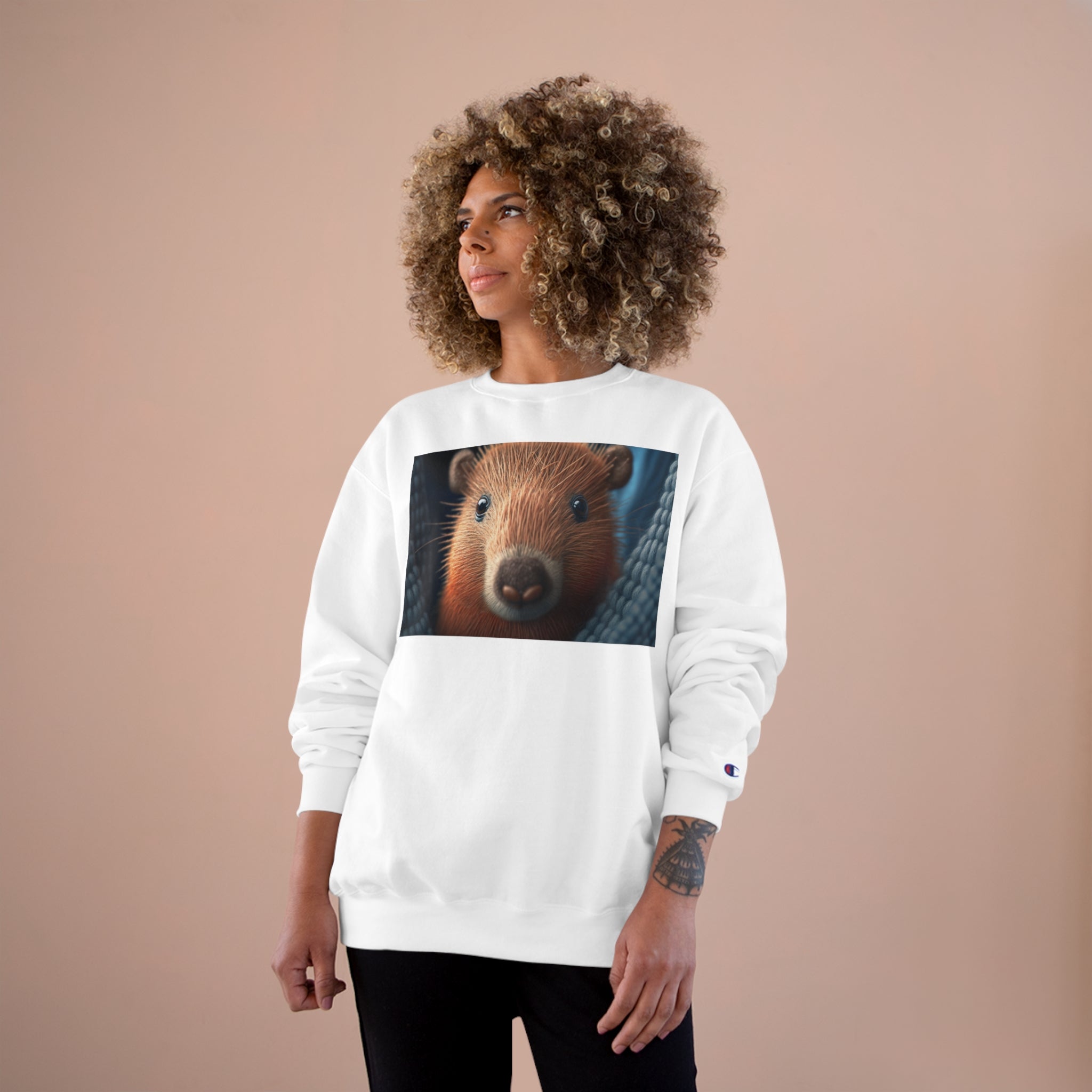 Champion Sweatshirt - Knit Animals, Capybara Pup