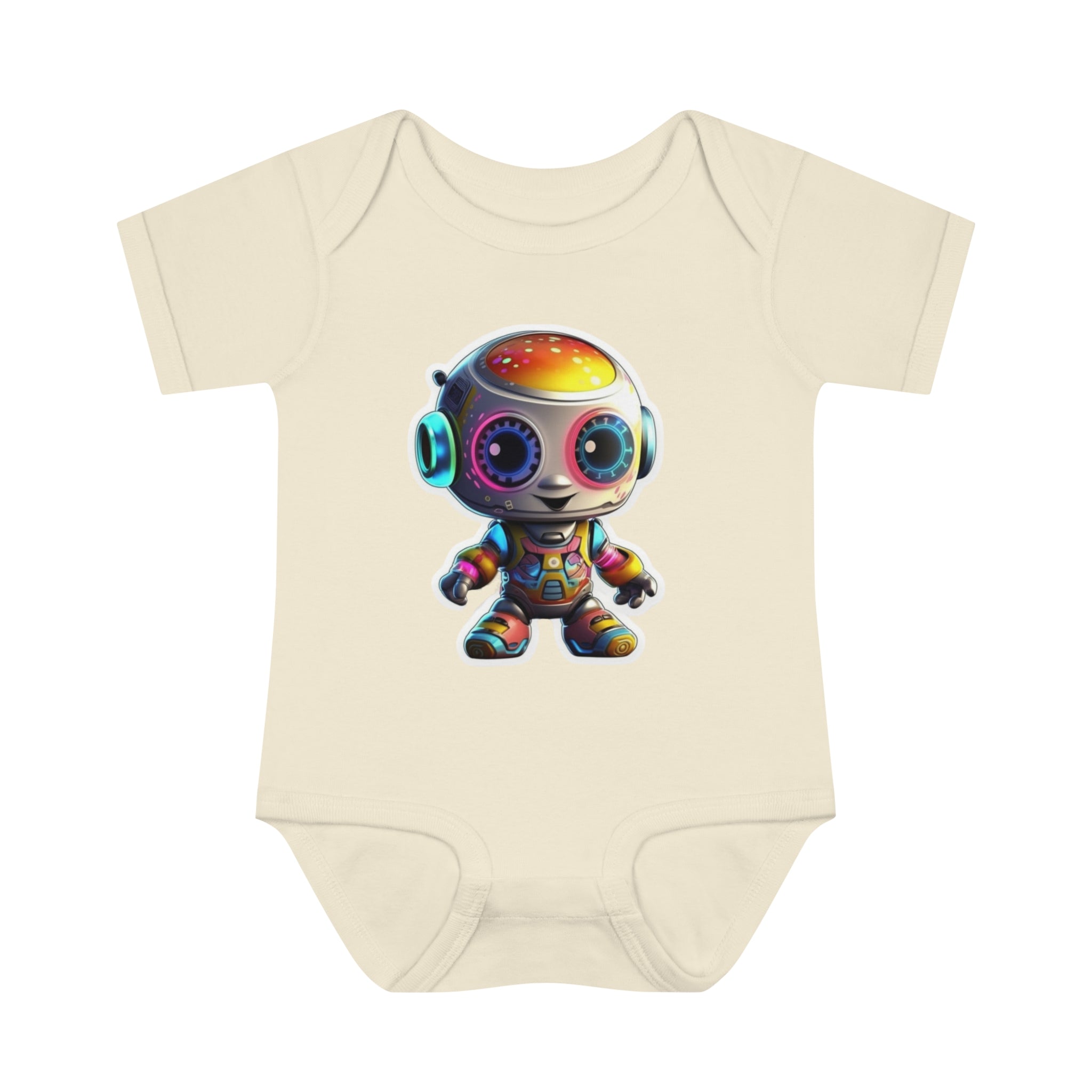 Infant Baby Rib Bodysuit - Circuit, Robot Pop Art 08