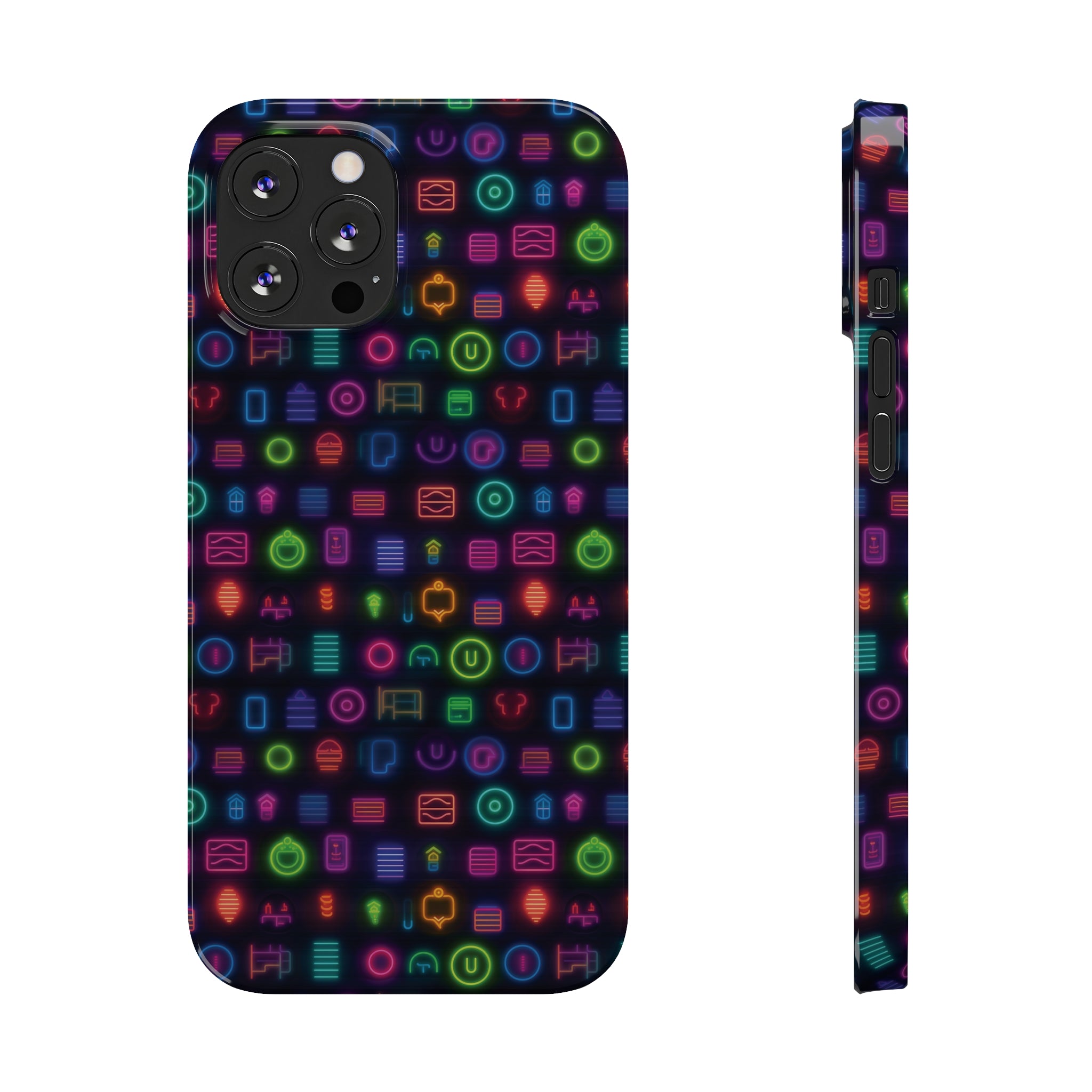 Slim Phone Cases (AOP) - Seamless Neon Designs 02