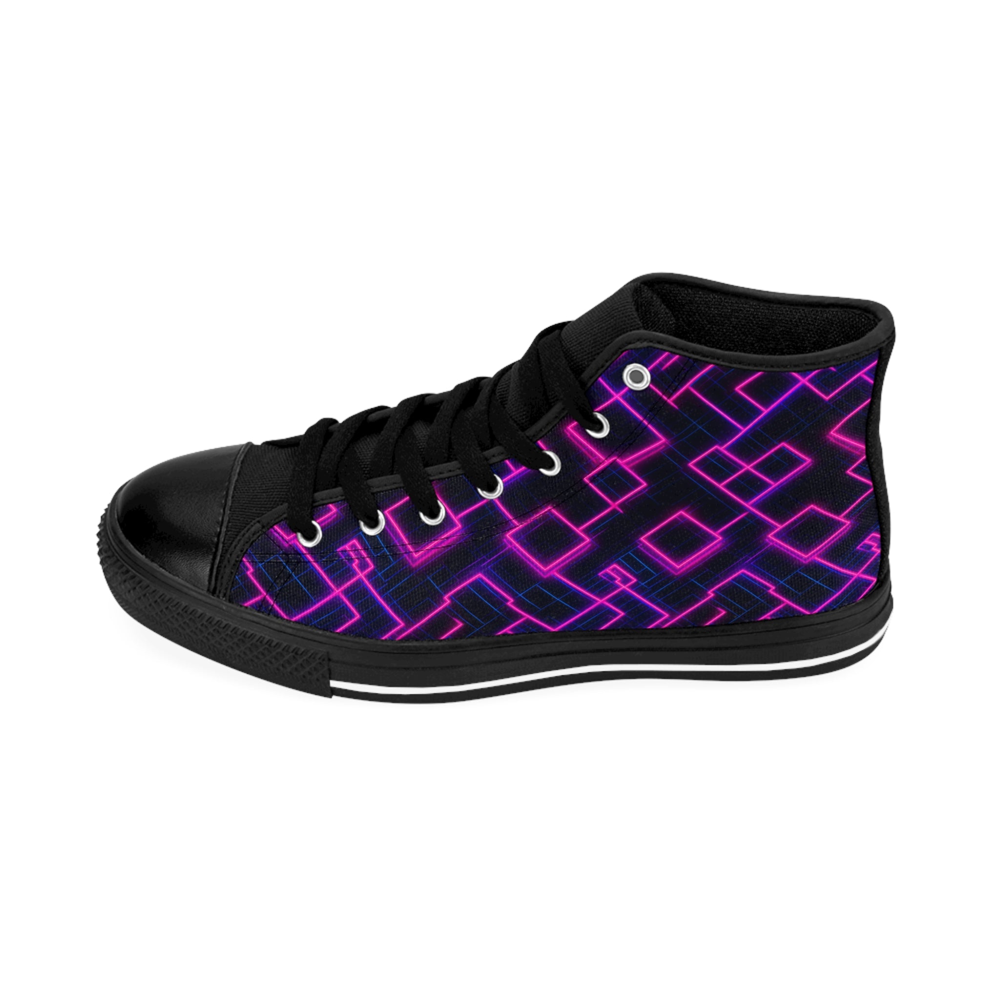 Men's Classic Sneakers (AOP) - Seamless Vibrant Synthwave Designs 04