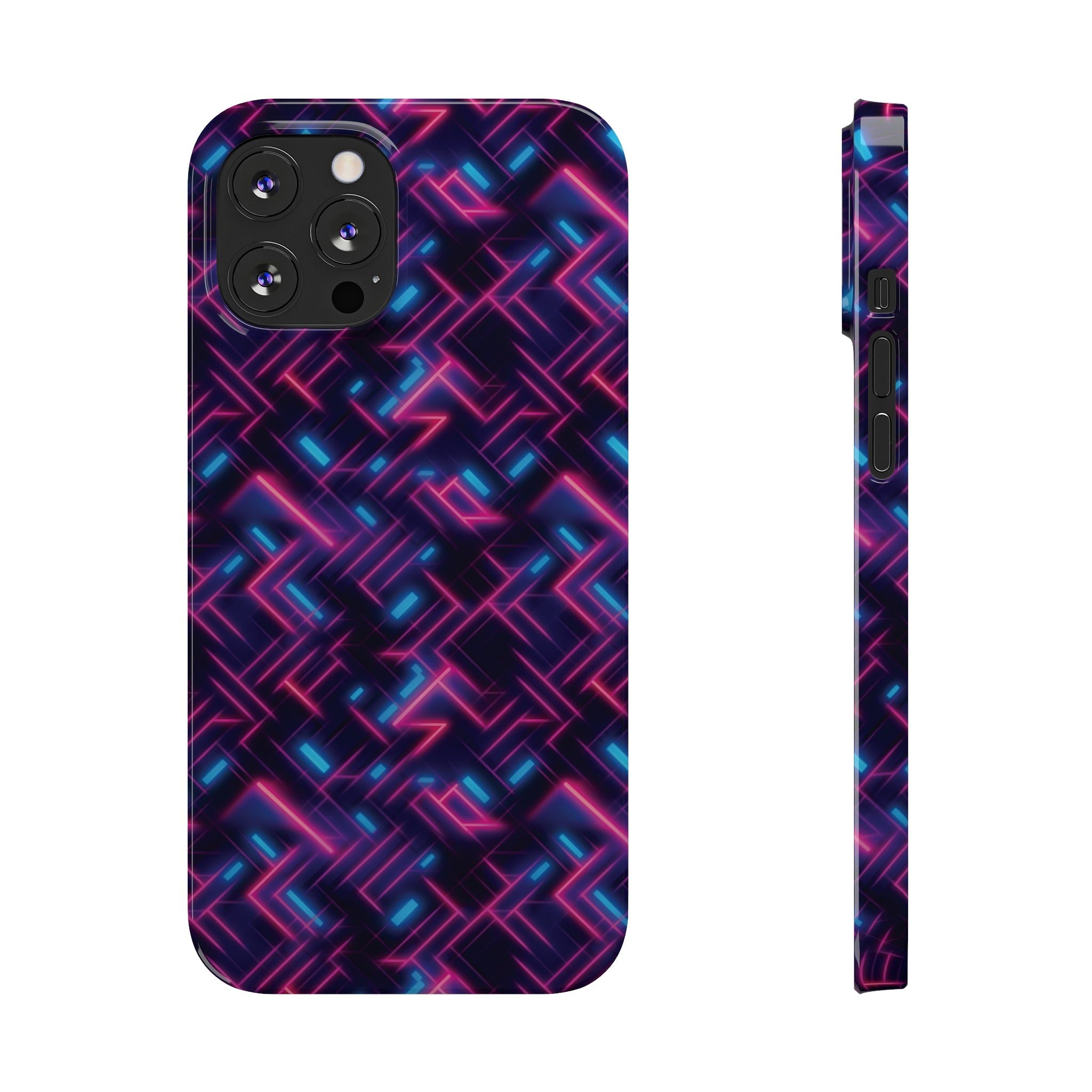 Slim Phone Cases (AOP) - Seamless Synthwave Designs 02