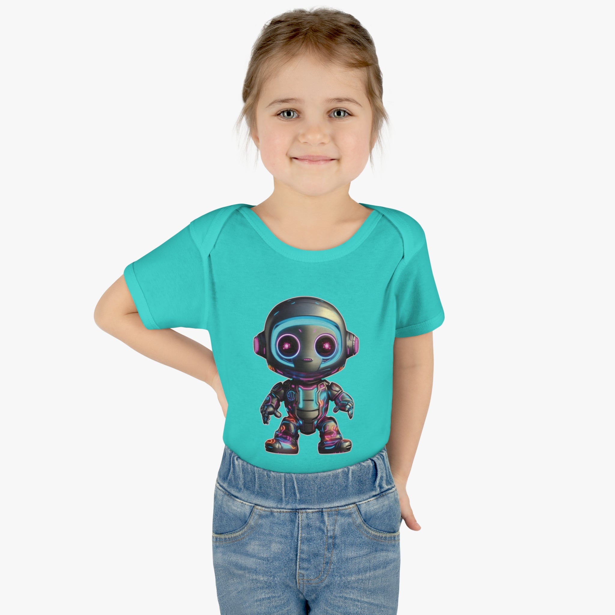 Infant Baby Rib Bodysuit - Ant, Robot Pop Art 01