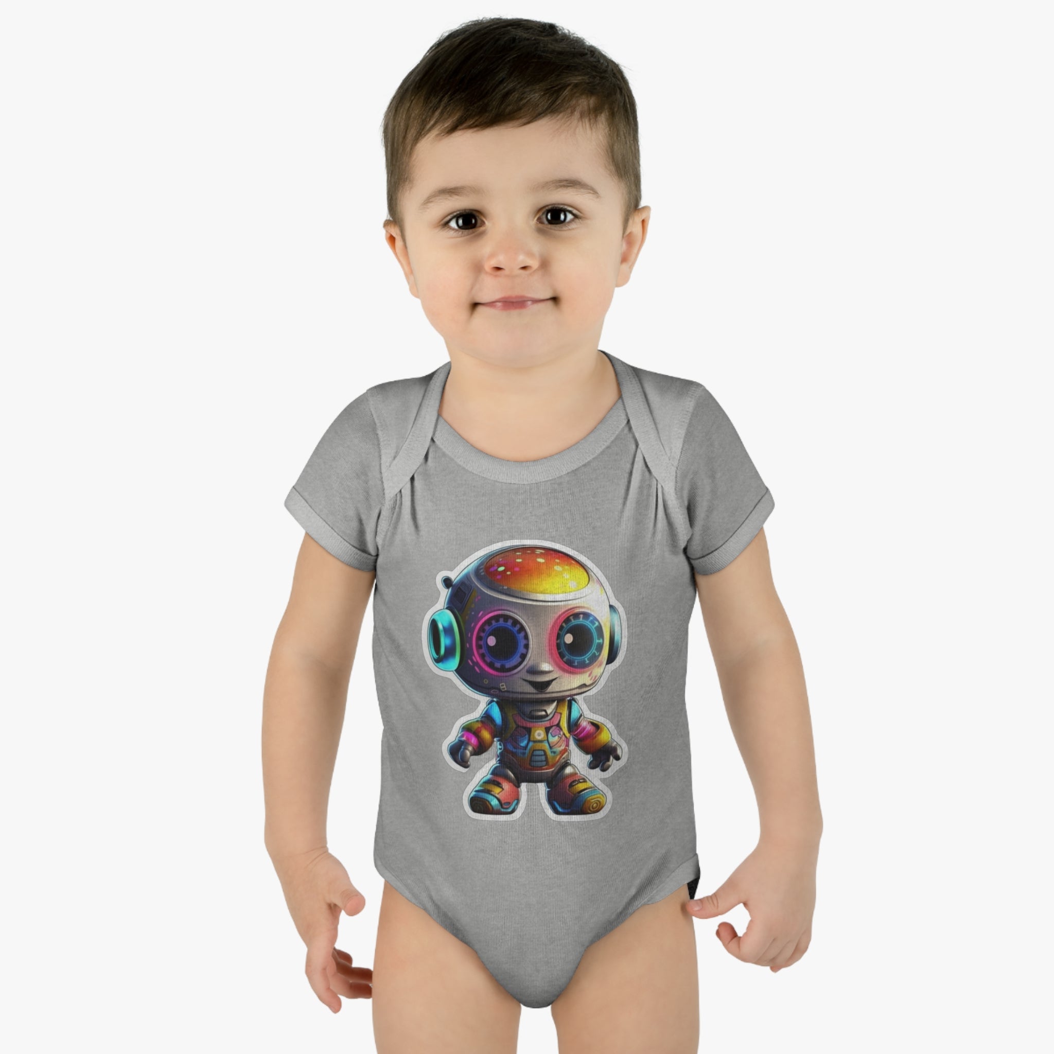 Infant Baby Rib Bodysuit - Circuit, Robot Pop Art 08