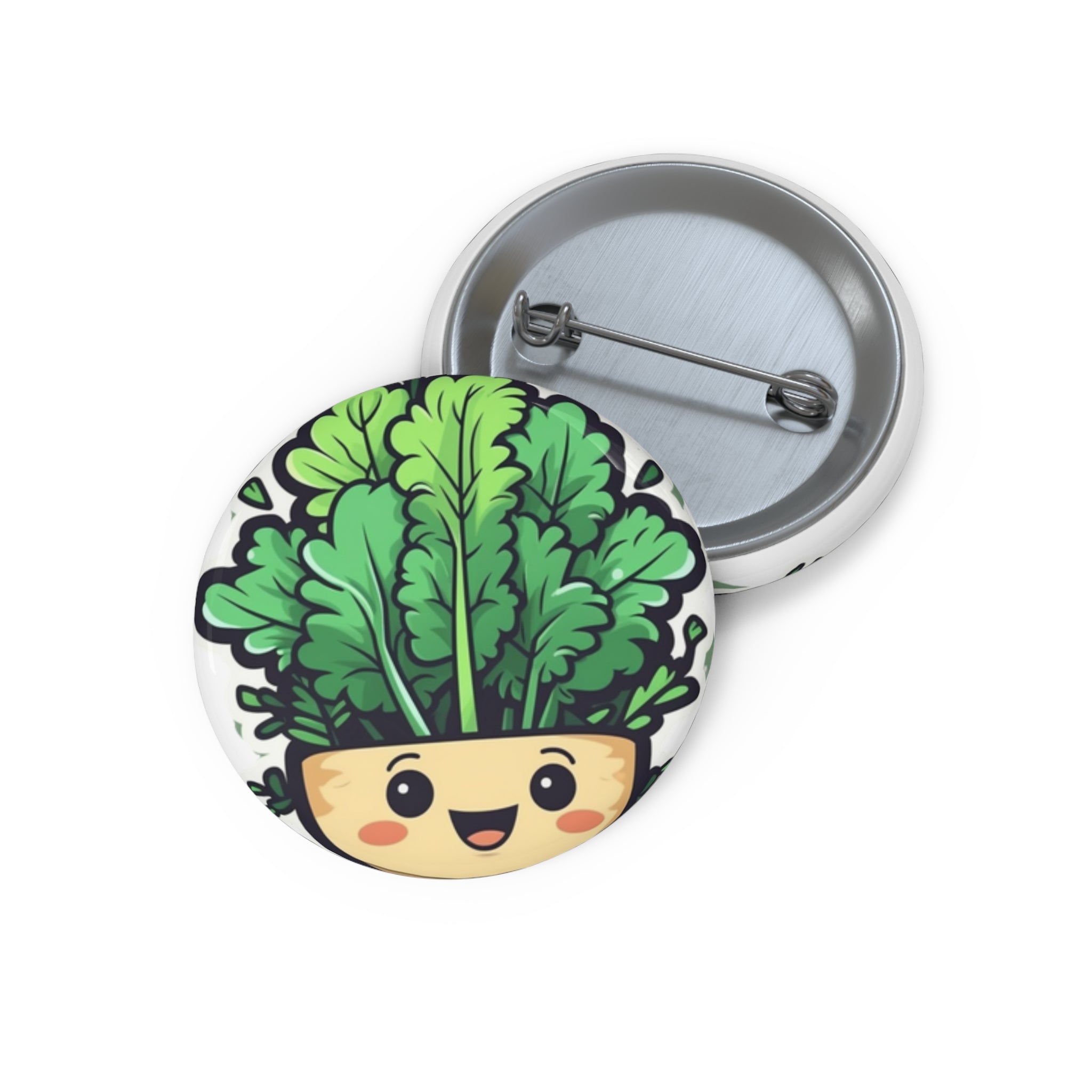 Custom Pin Buttons - Cilantro