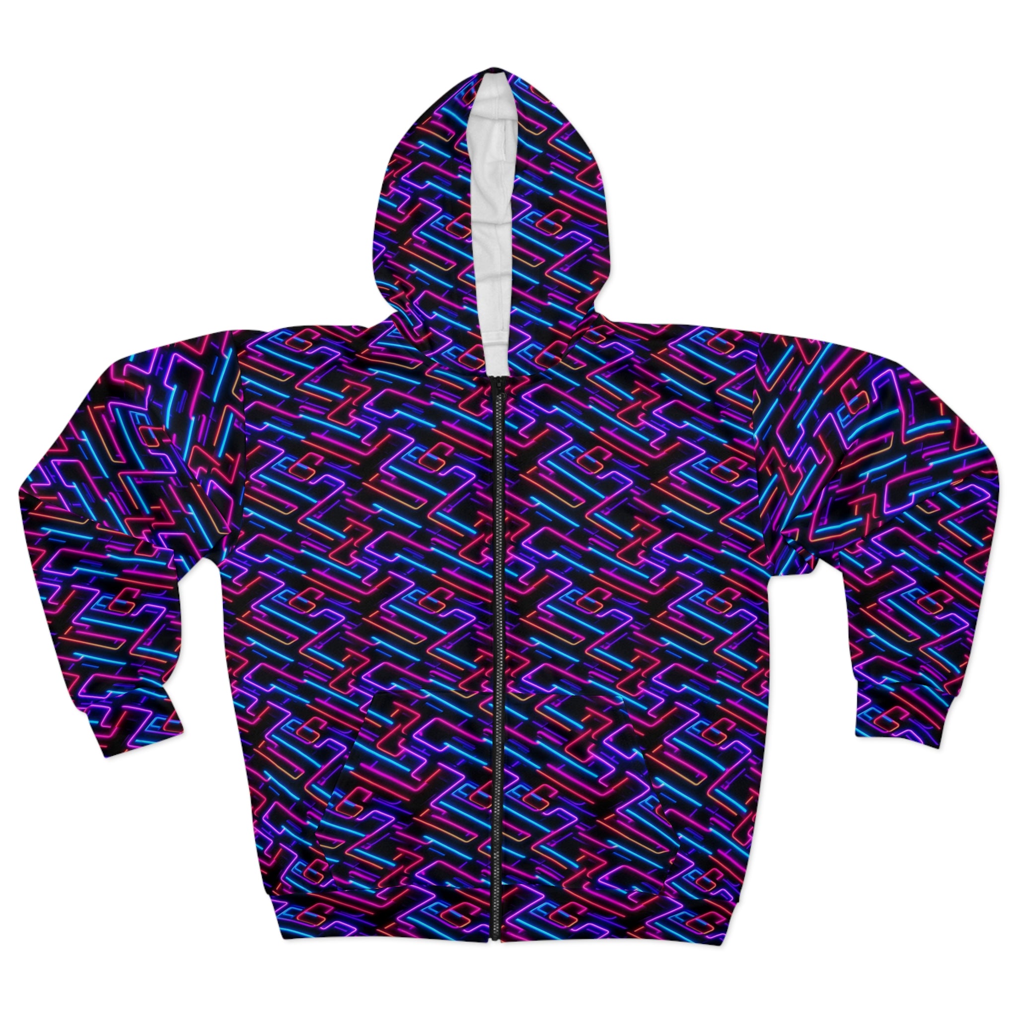 Unisex Zip Hoodie (AOP) - Vibrant Designs 01