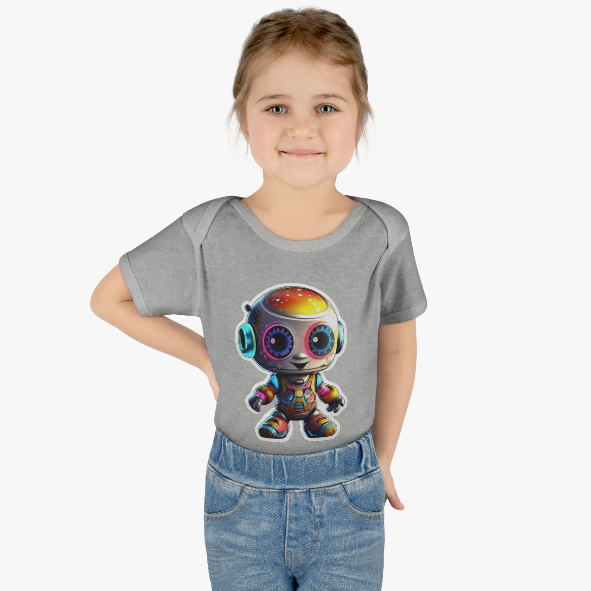 Infant Baby Rib Bodysuit - Circuit, Robot Pop Art 08