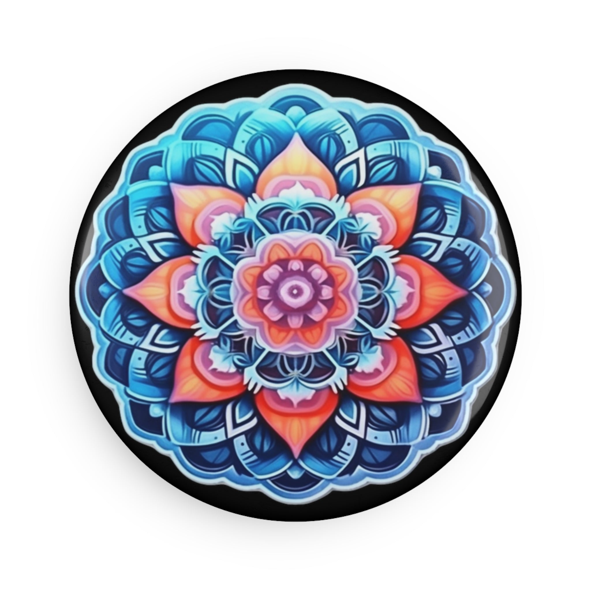 Button Magnet, Round (1 & 10 pcs) - Mandalas 07